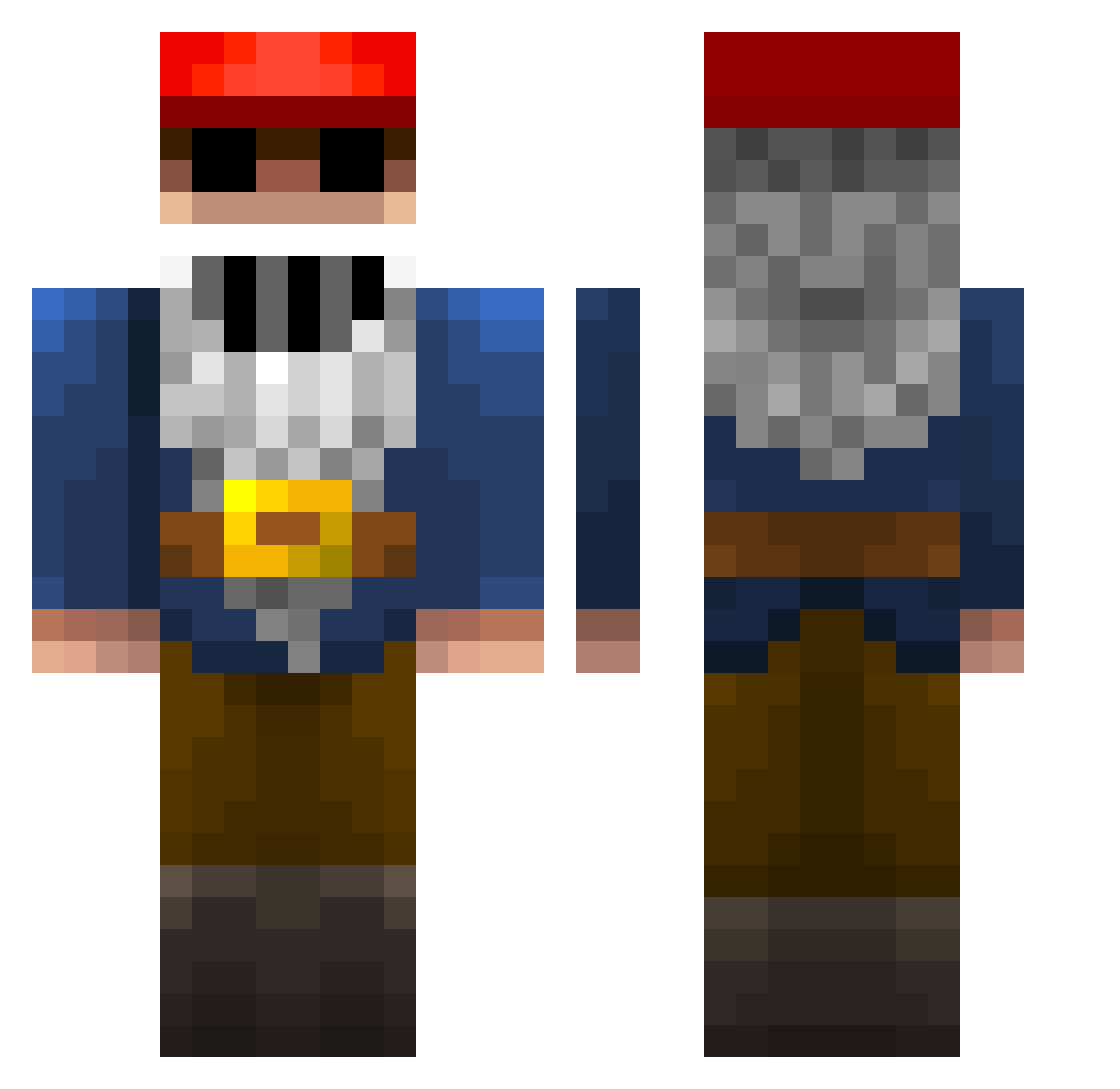 KasimD Minecraft skin, front and back view