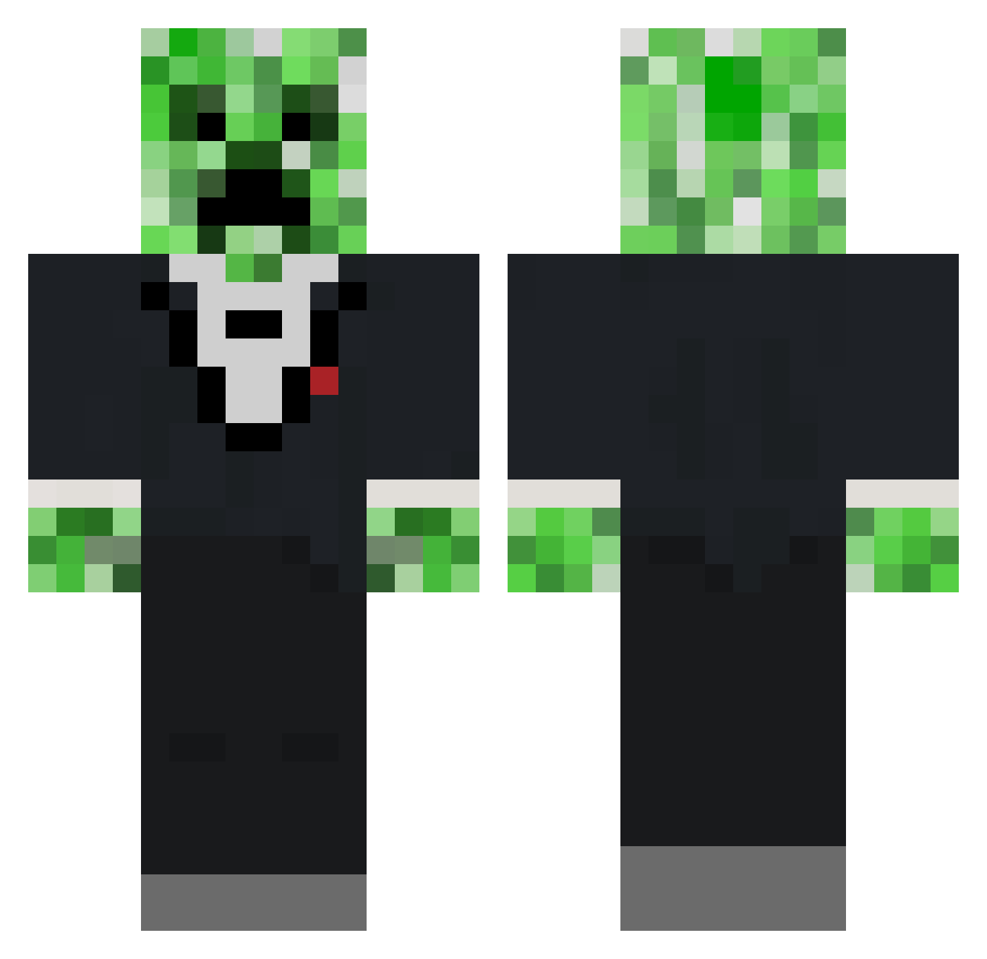 YTluckyluke30410 Minecraft skin, front and back view