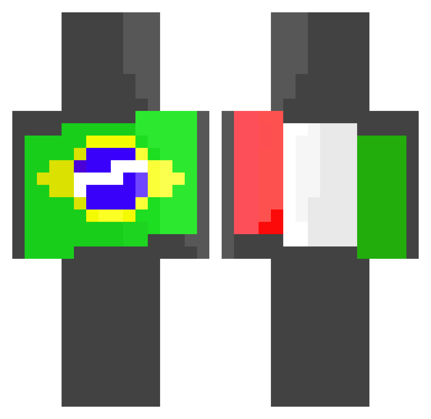 buomyfella Minecraft skin, front and back view