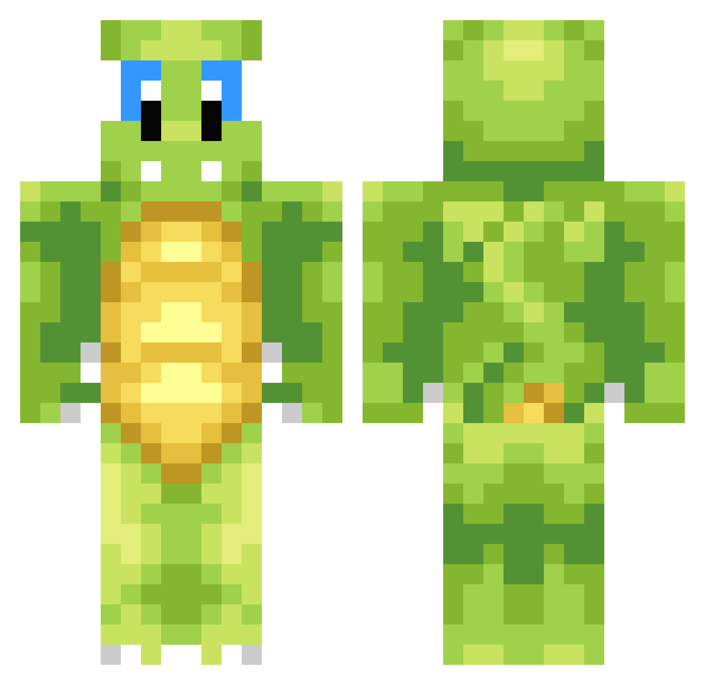 Wixx123 Minecraft skin, front and back view