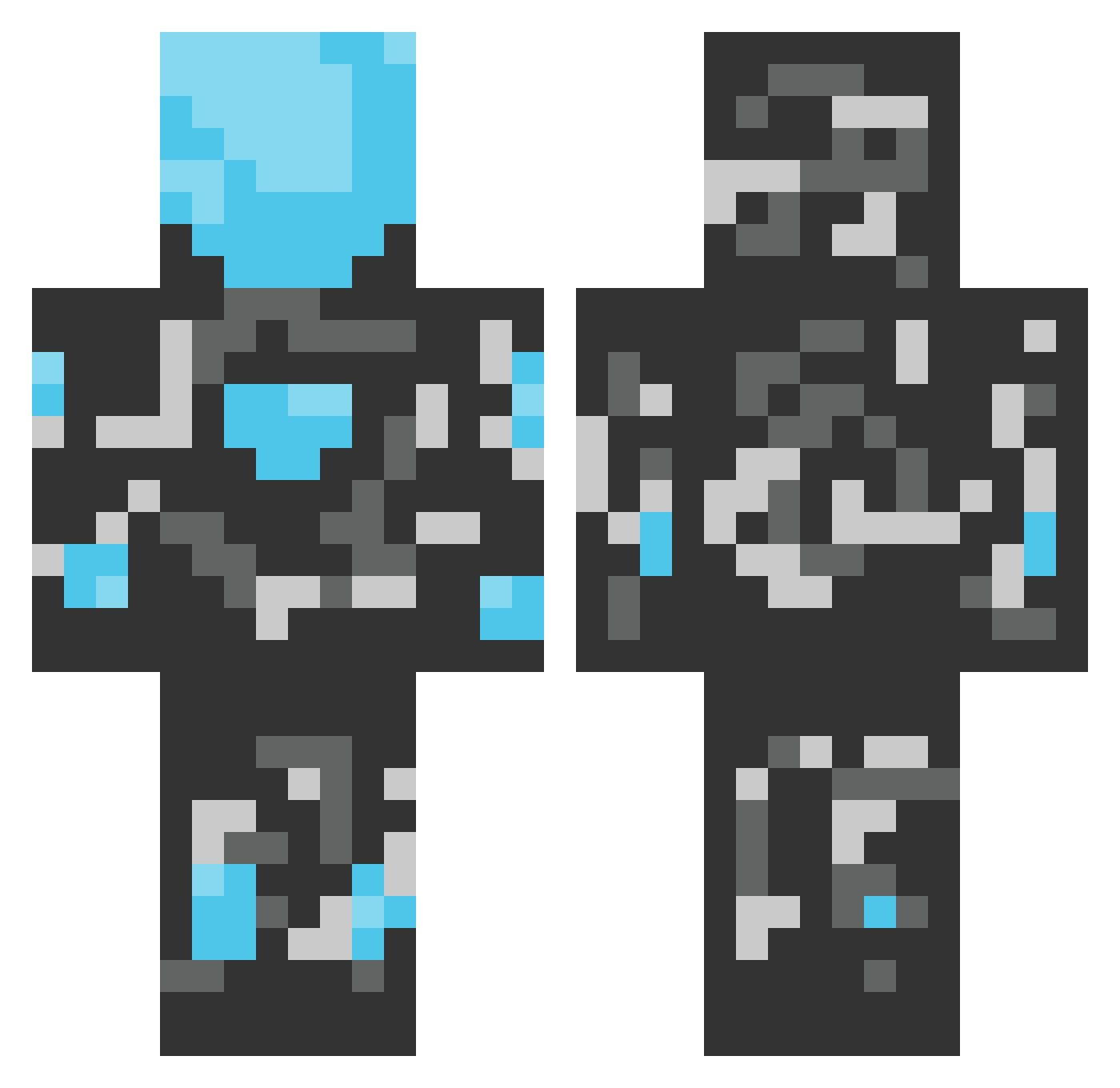 Tybroon Minecraft skin, front and back view