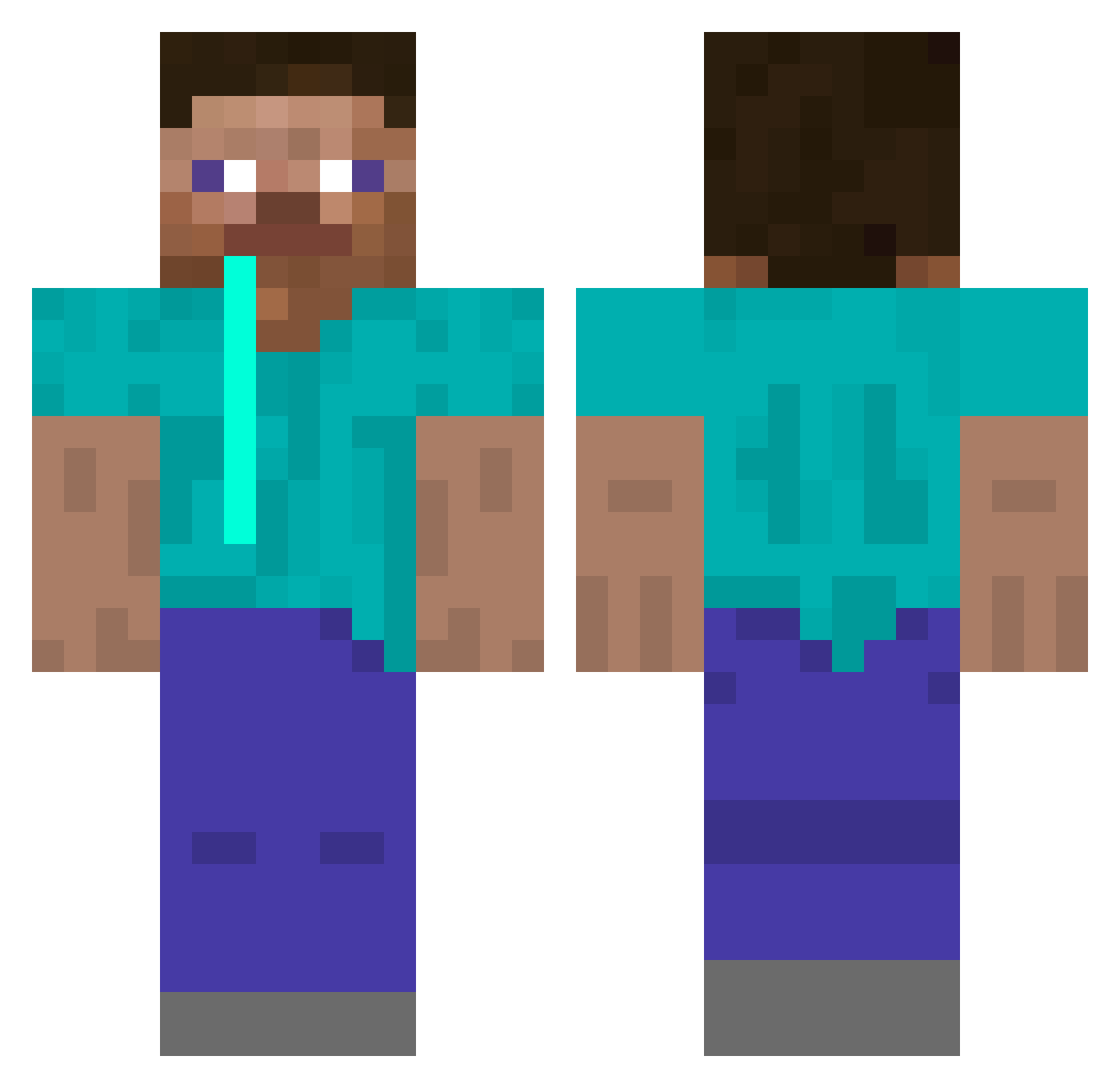 ChoPaLee Minecraft skin, front and back view
