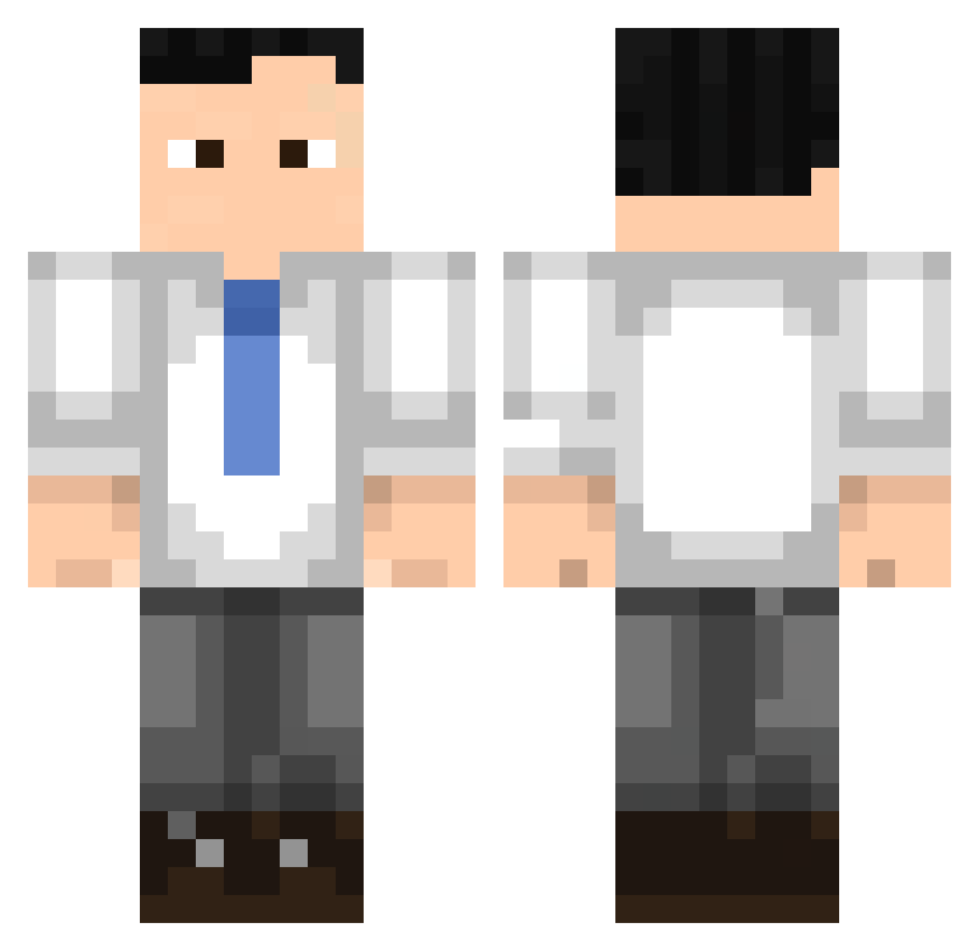 MrBlom98 Minecraft skin, front and back view