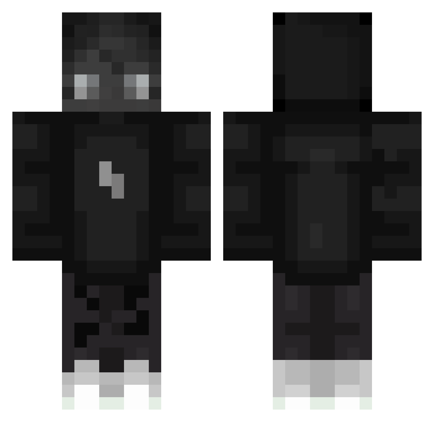 SchwxrzWeiss Minecraft skin, front and back view