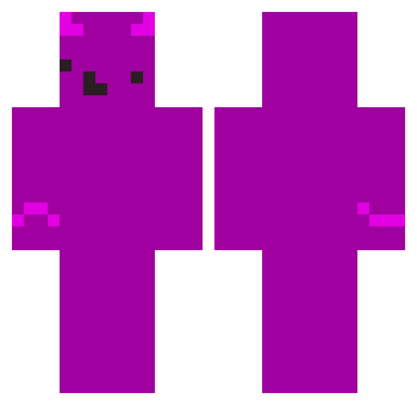 _xaya Minecraft skin, front and back view
