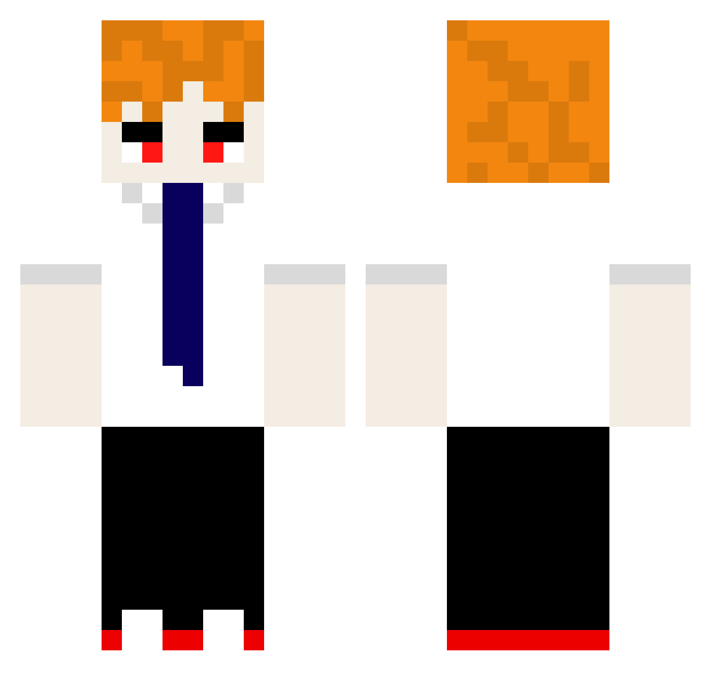 Shizuchann Minecraft skin, front and back view