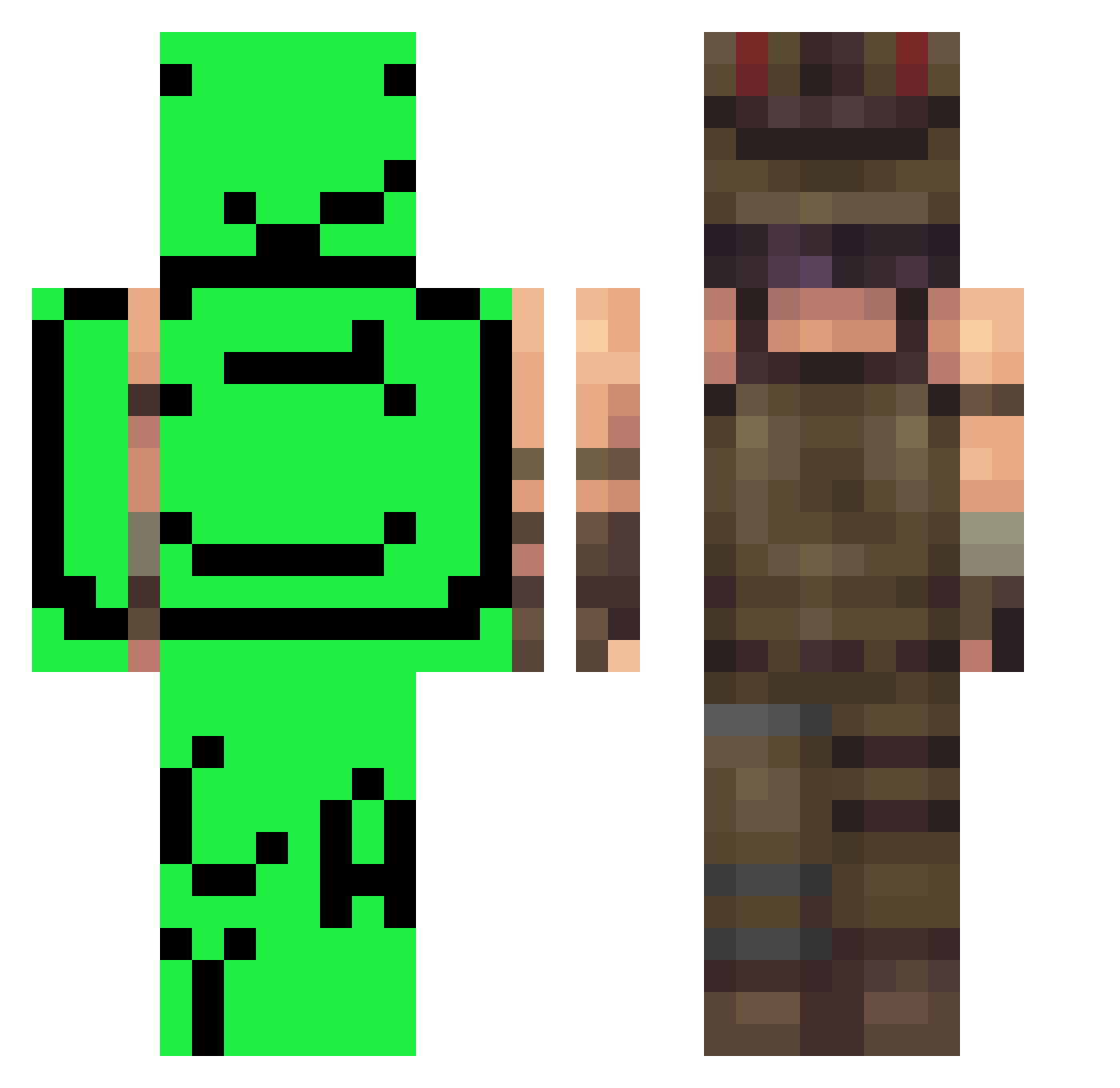 Rexliean Minecraft skin, front and back view