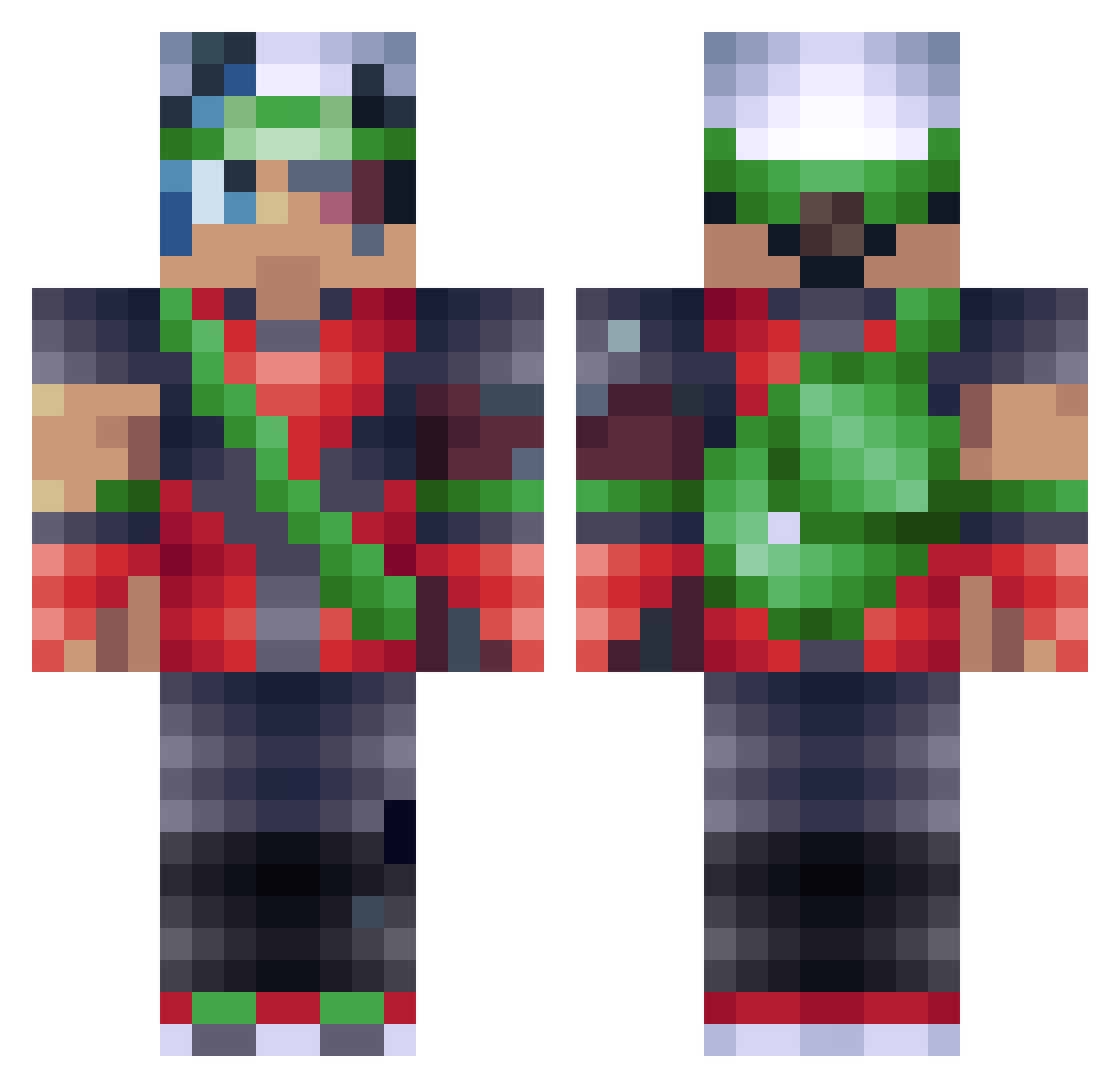 Glazextreme Minecraft skin, front and back view