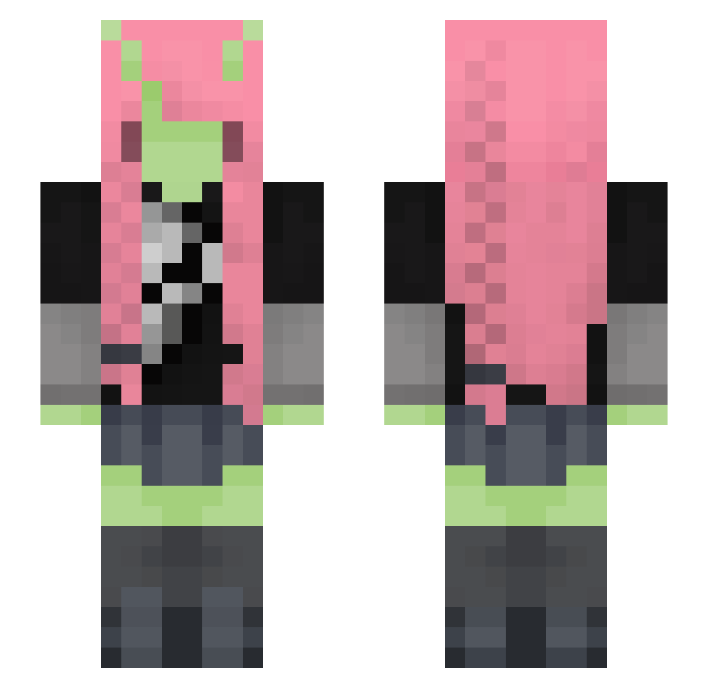 LushCherry Minecraft skin, front and back view