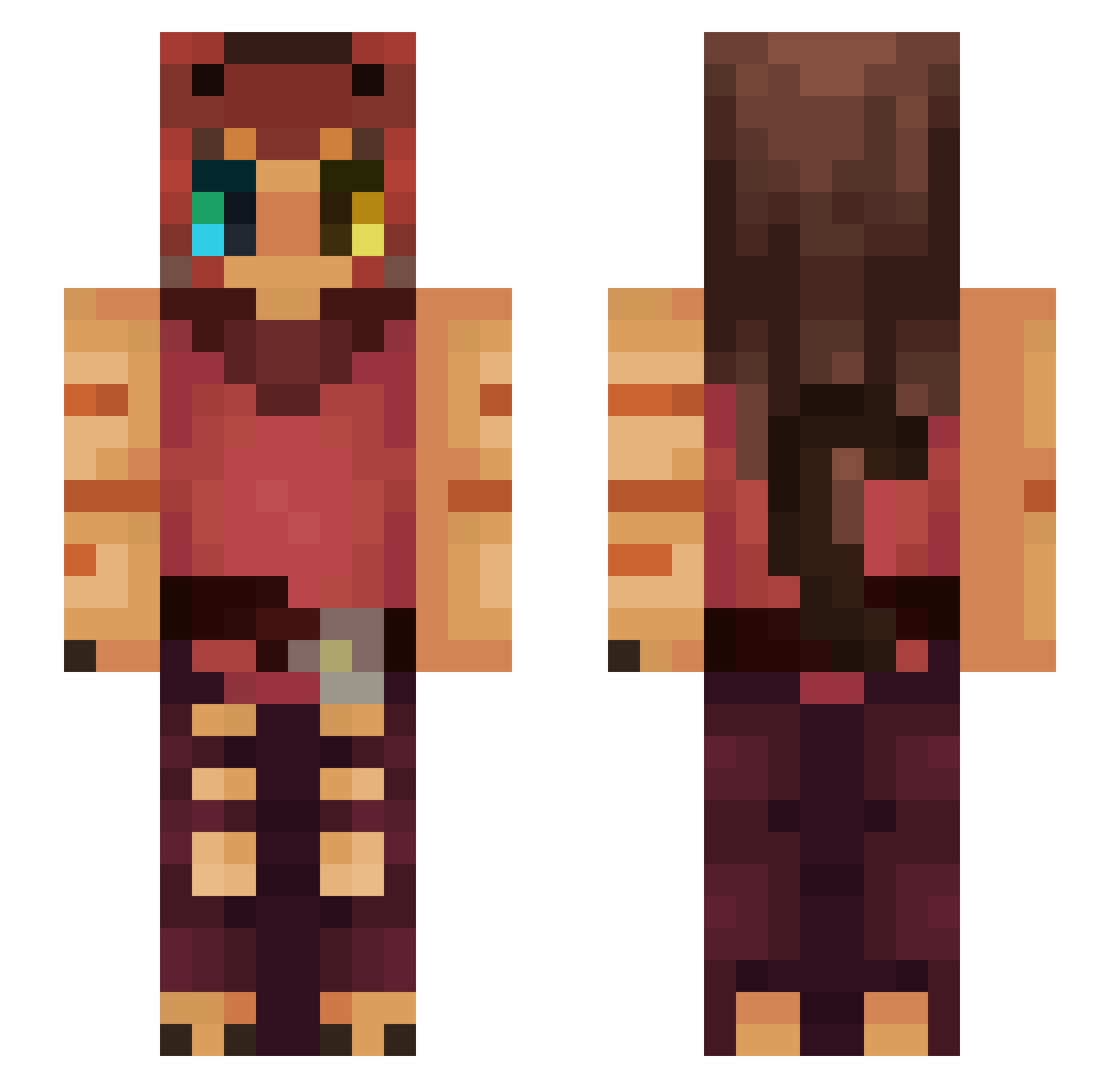 tessattentat Minecraft skin, front and back view