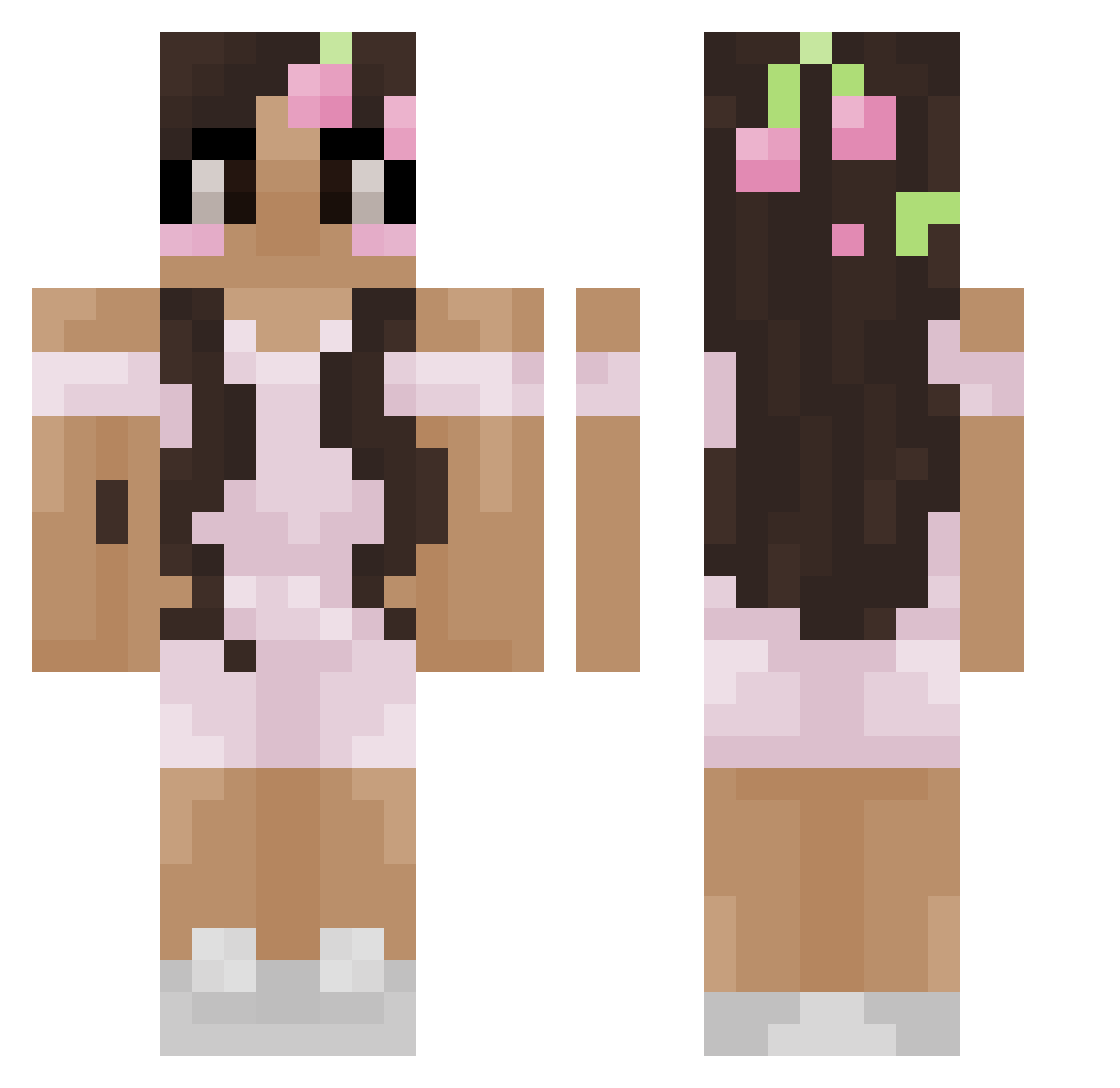 Estelle Minecraft skin, front and back view