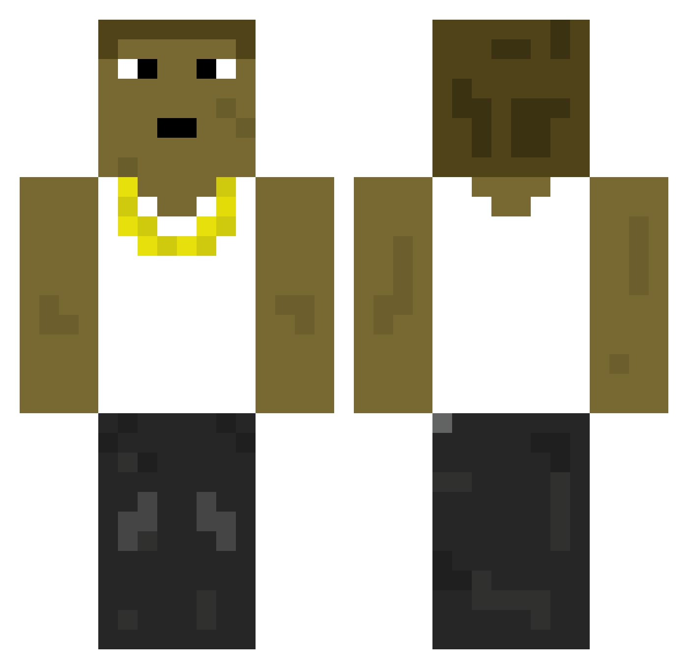 thelejay Minecraft skin, front and back view