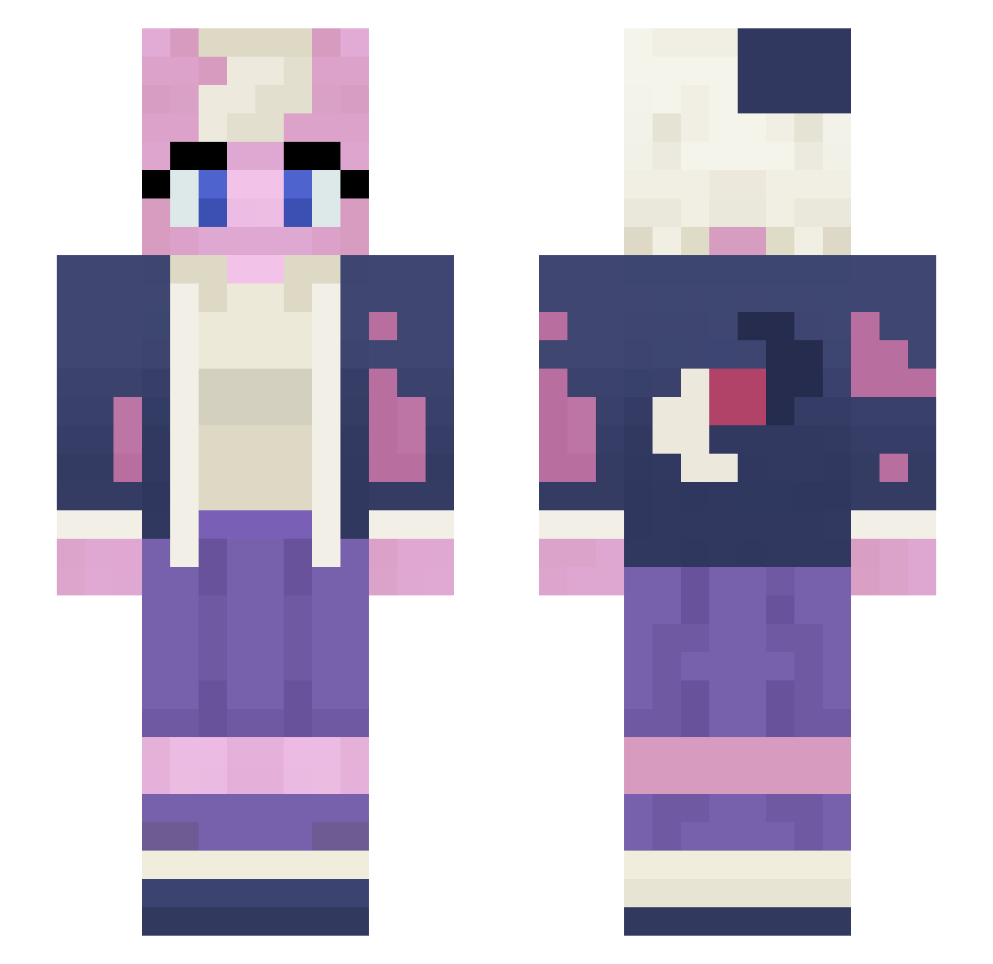 BlessingZero3 Minecraft skin, front and back view