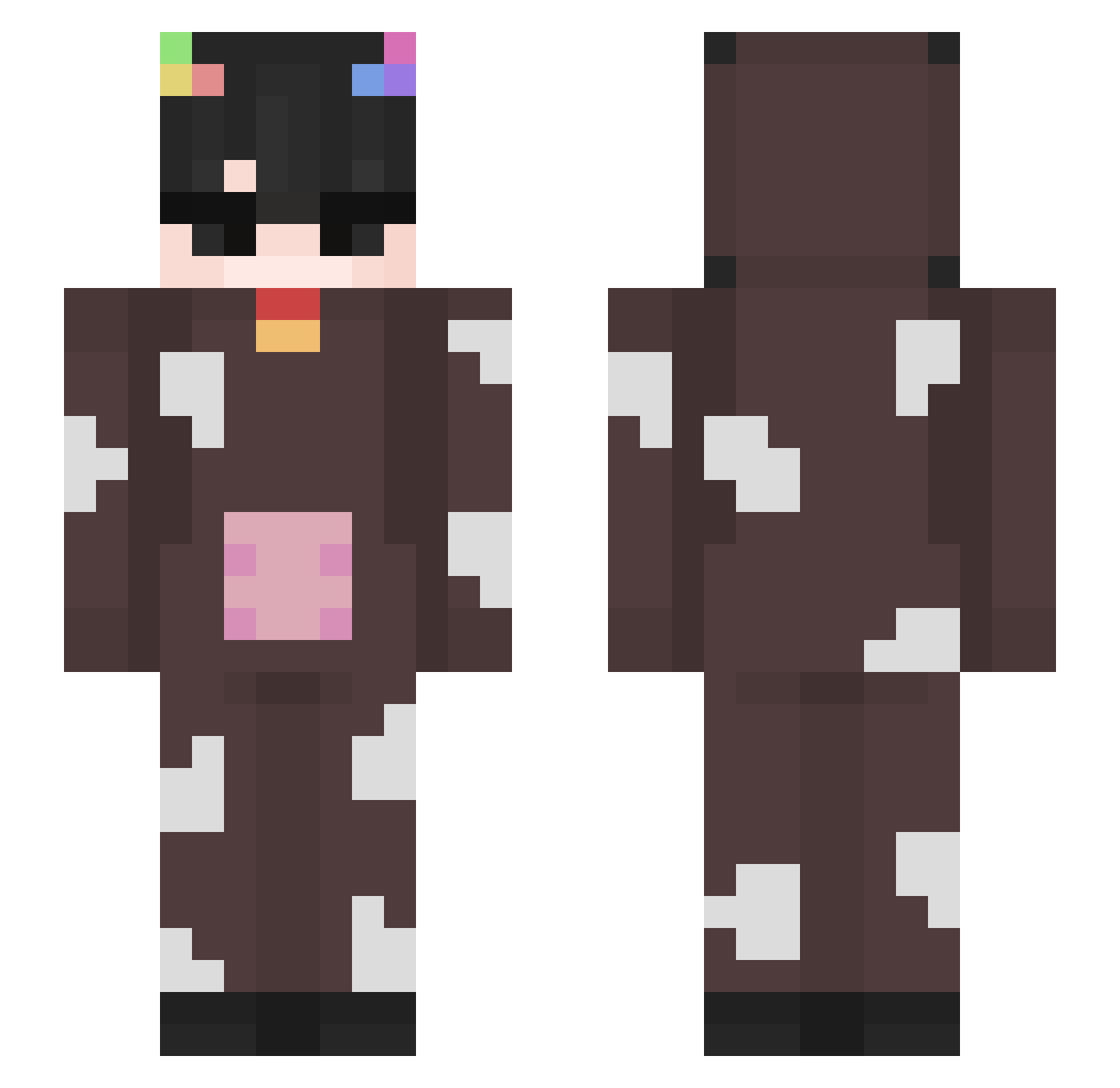 iBiller Minecraft skin, front and back view
