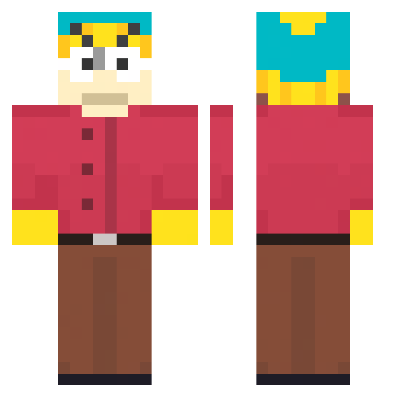 LarsV04 Minecraft skin, front and back view