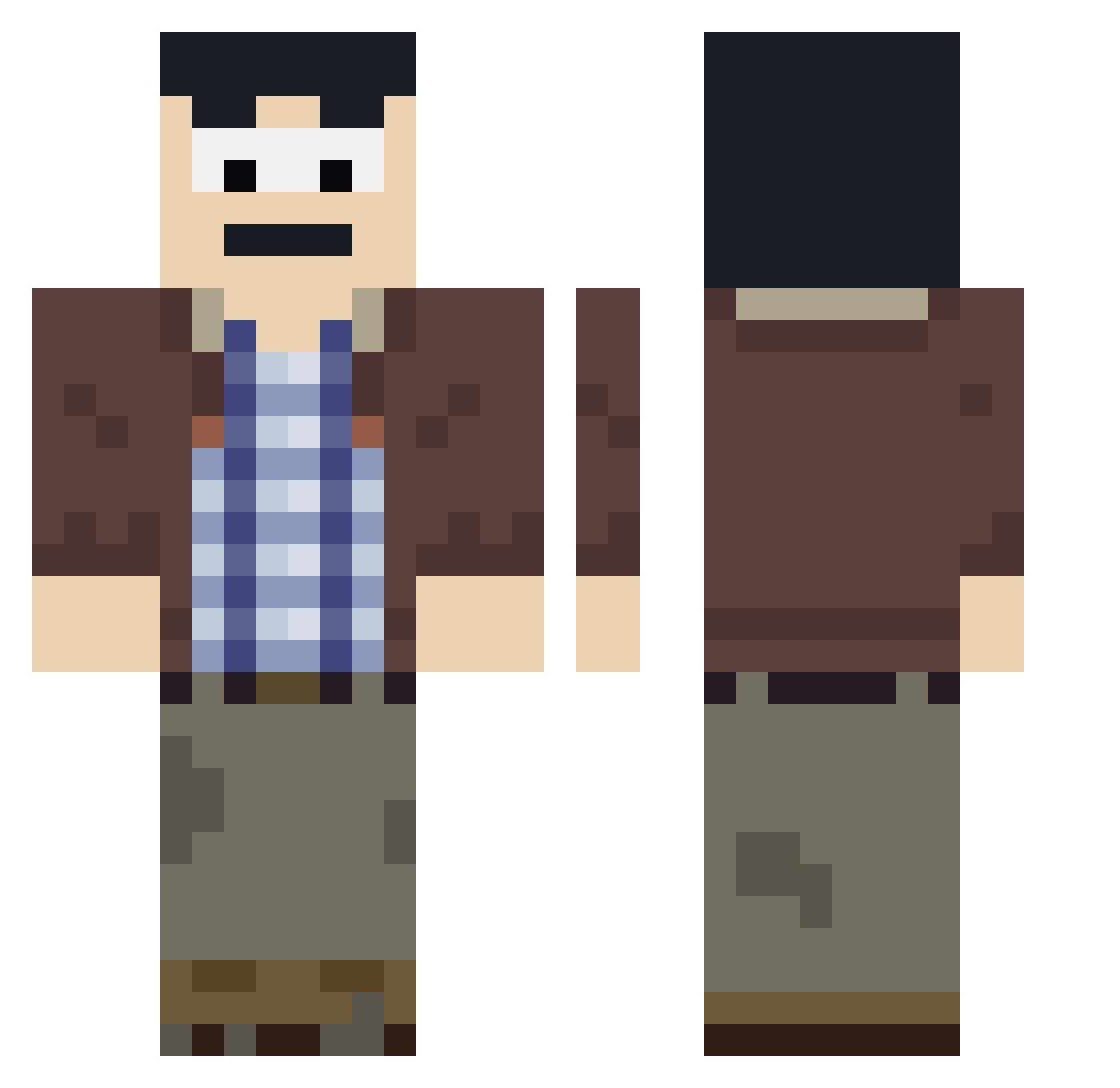 LennyD Minecraft skin, front and back view