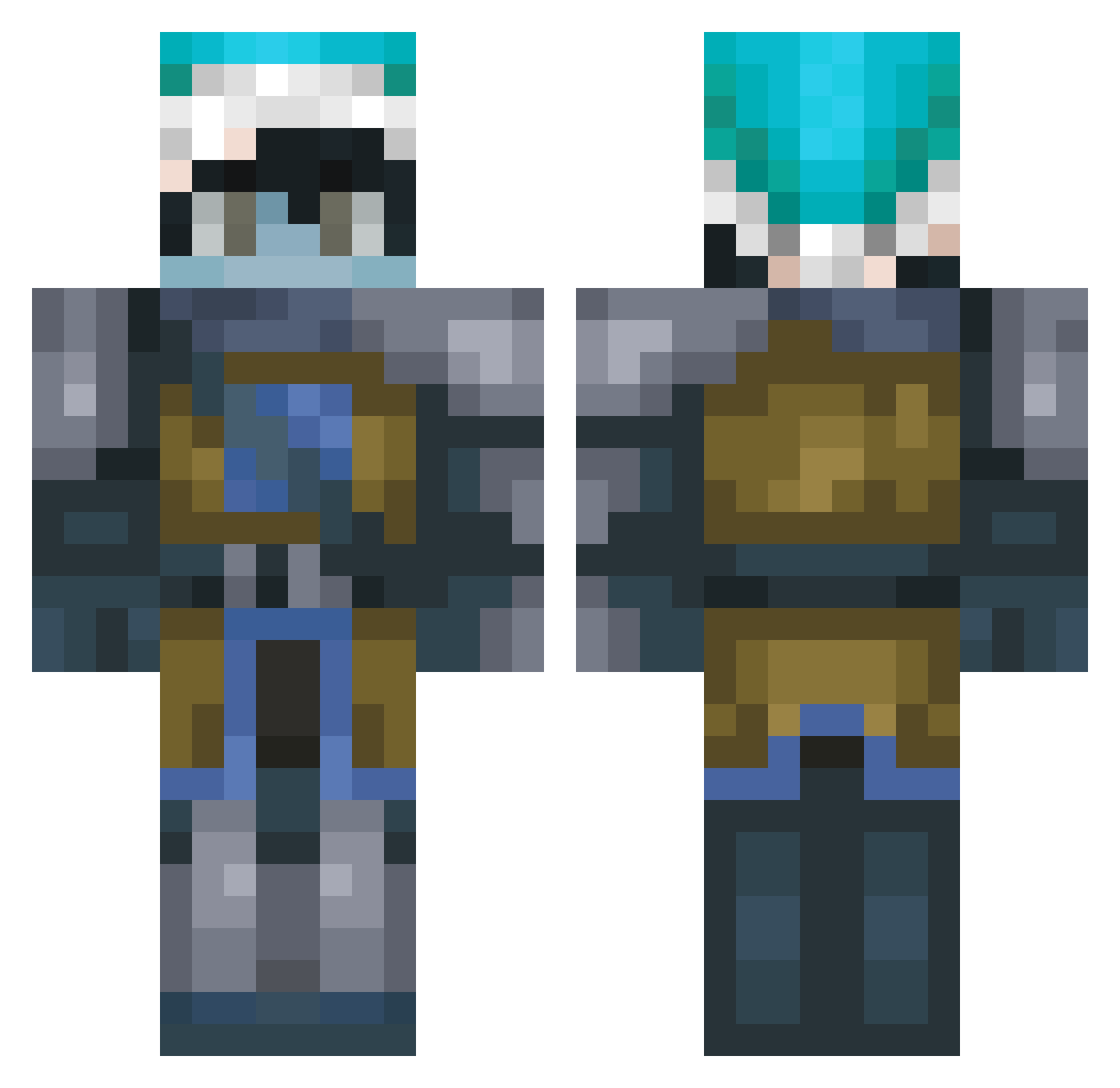 Zoea Minecraft skin, front and back view