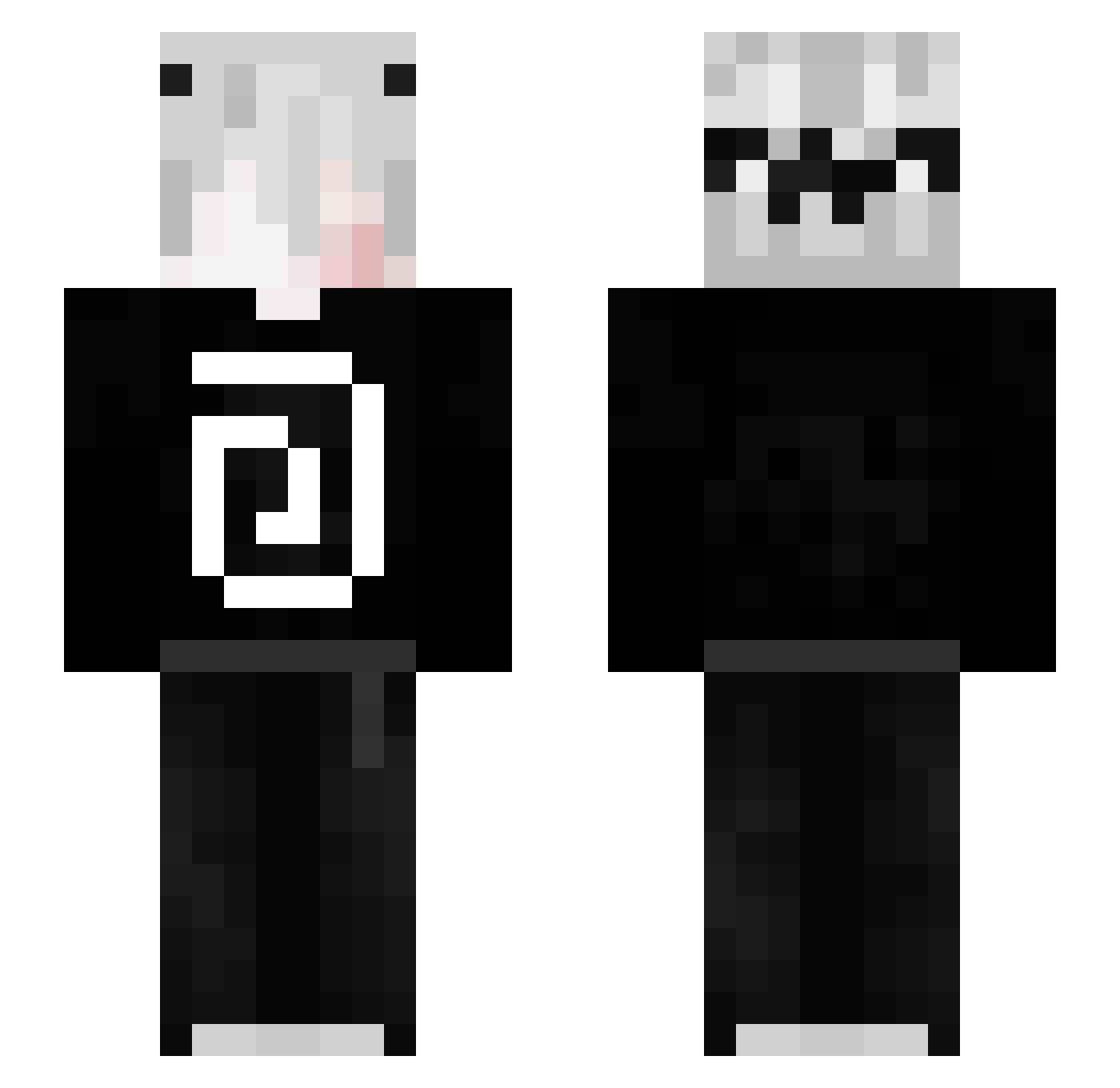 vozkl Minecraft skin, front and back view