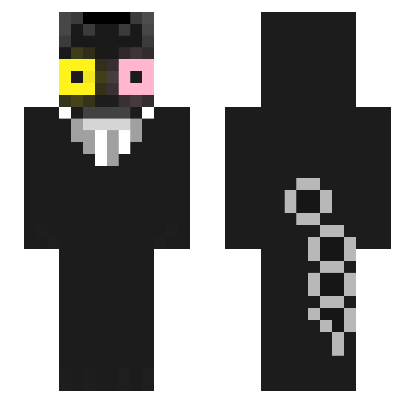 xdVYLE Minecraft skin, front and back view