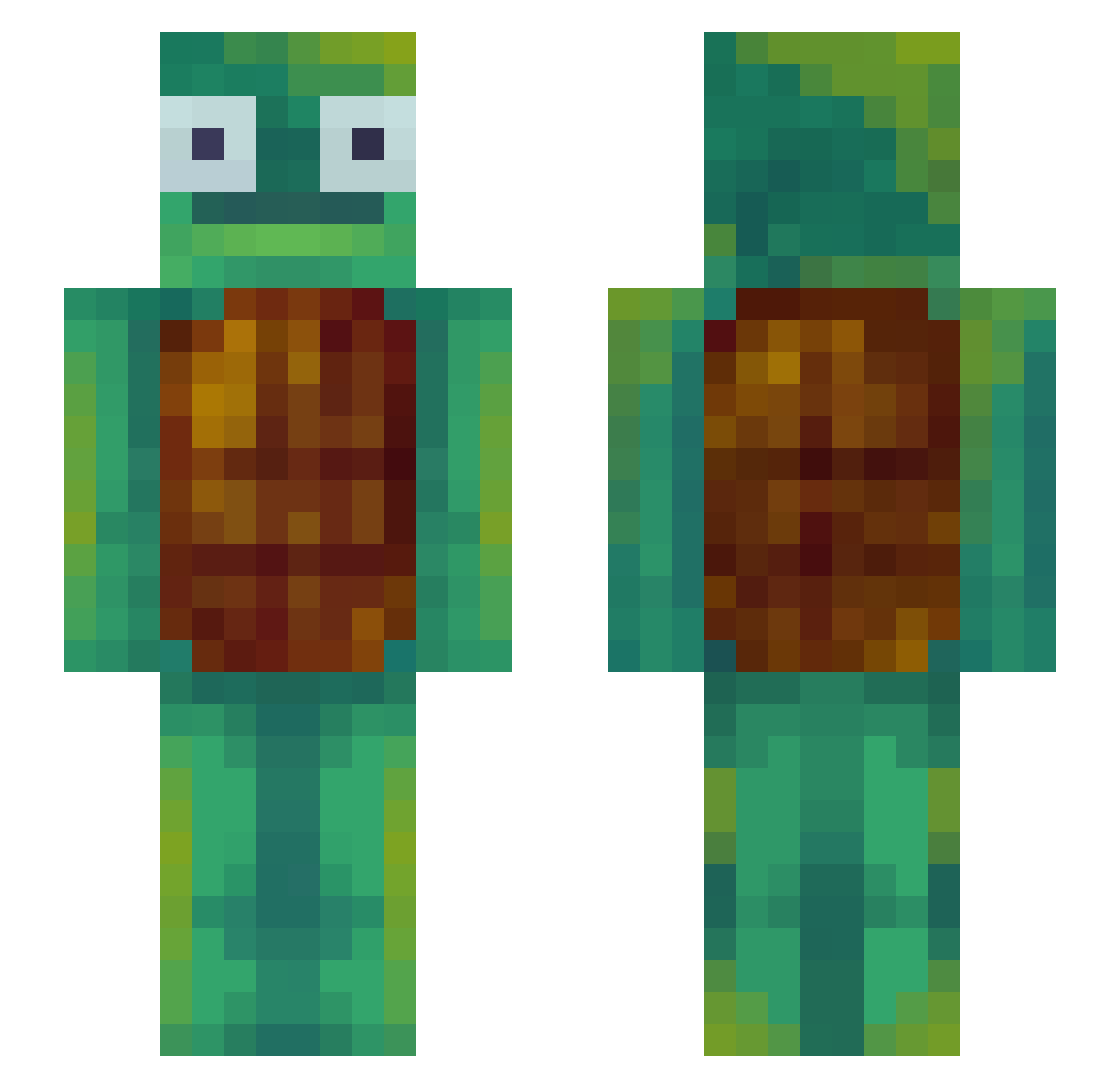 Sle2pt Minecraft skin, front and back view