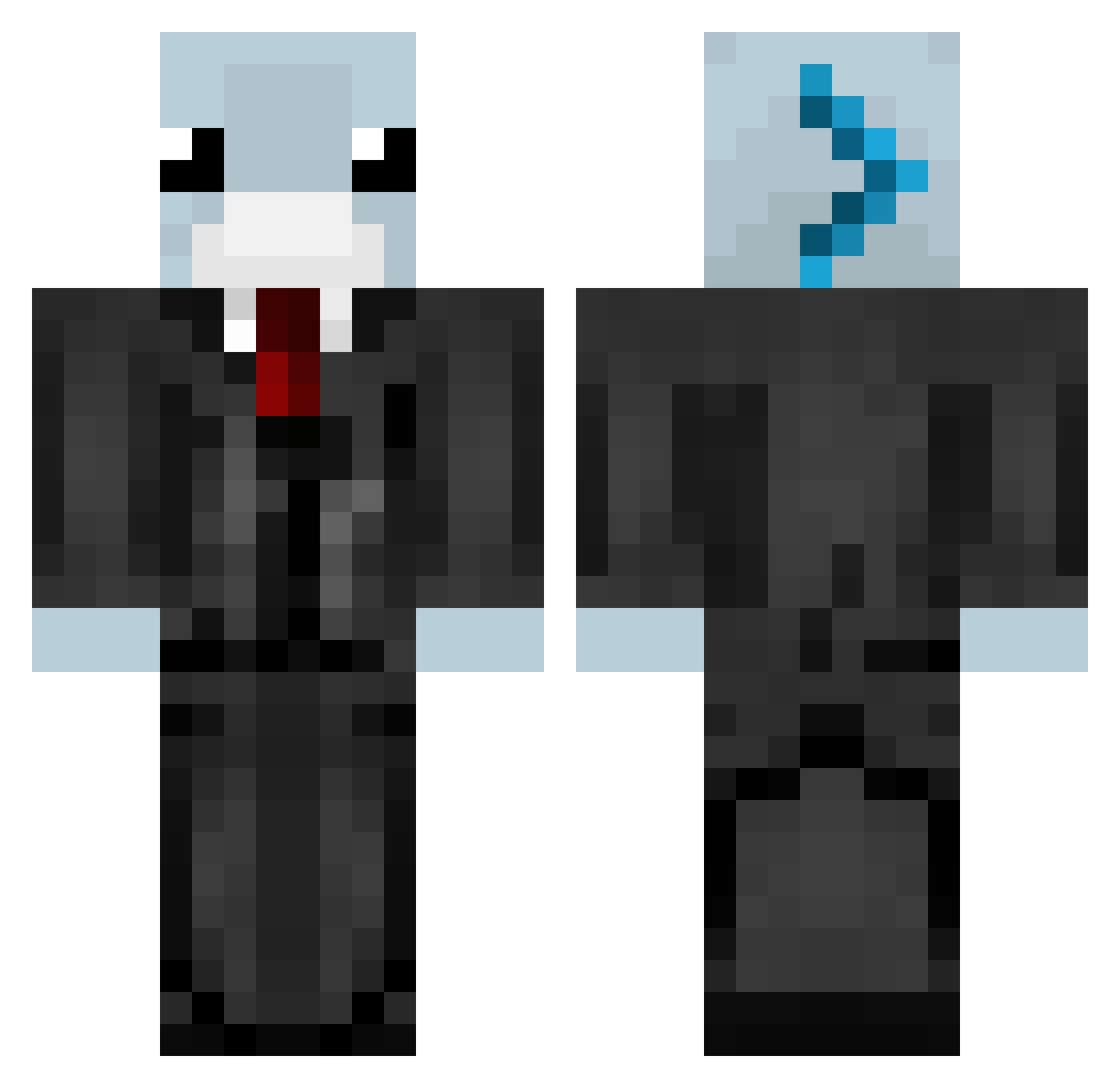 Arnel_wolf_fang Minecraft skin, front and back view