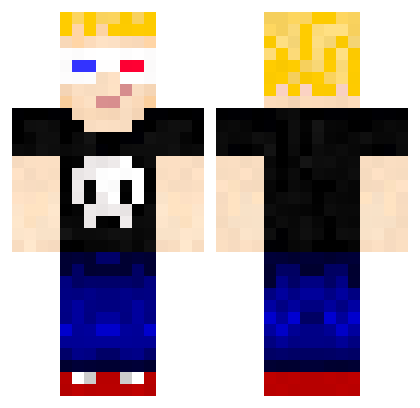 Hautbois Minecraft skin, front and back view