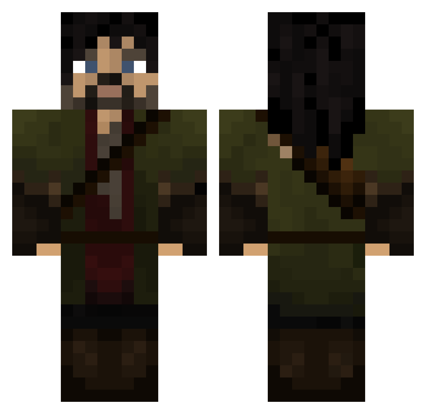 imdabesm8 Minecraft skin, front and back view