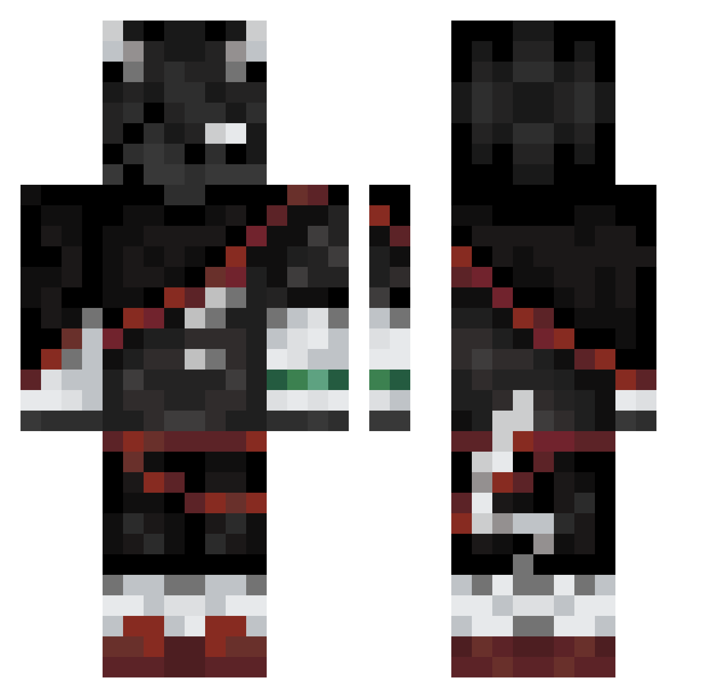 Slippzzzz Minecraft skin, front and back view