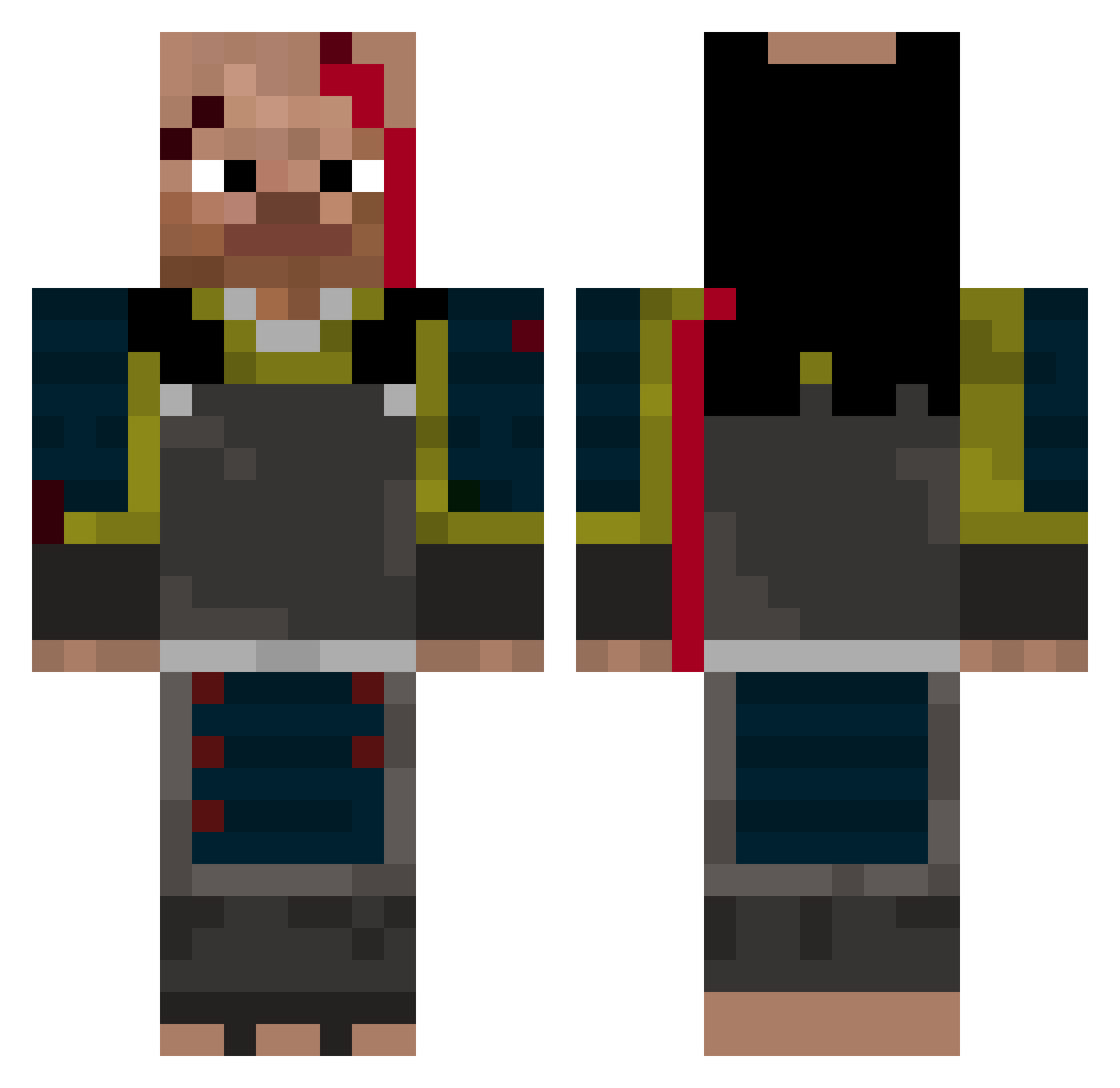 DOUTEI_jp Minecraft skin, front and back view
