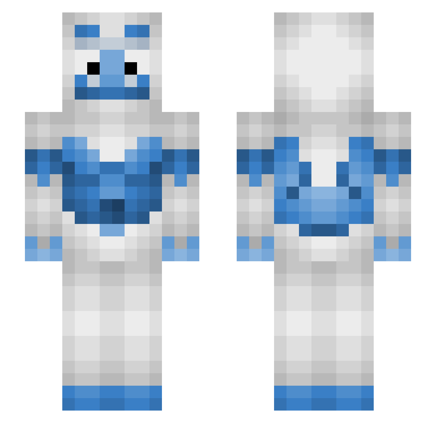 Vandeniz Minecraft skin, front and back view