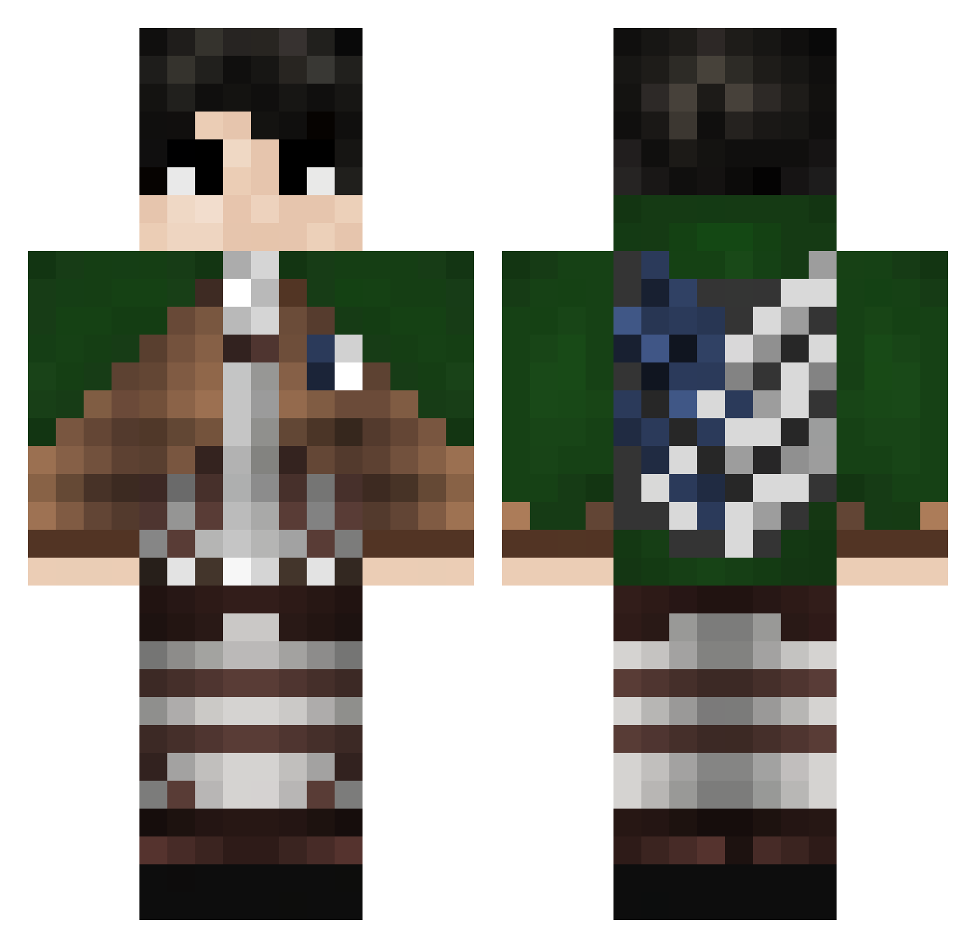 hekirgg Minecraft skin, front and back view