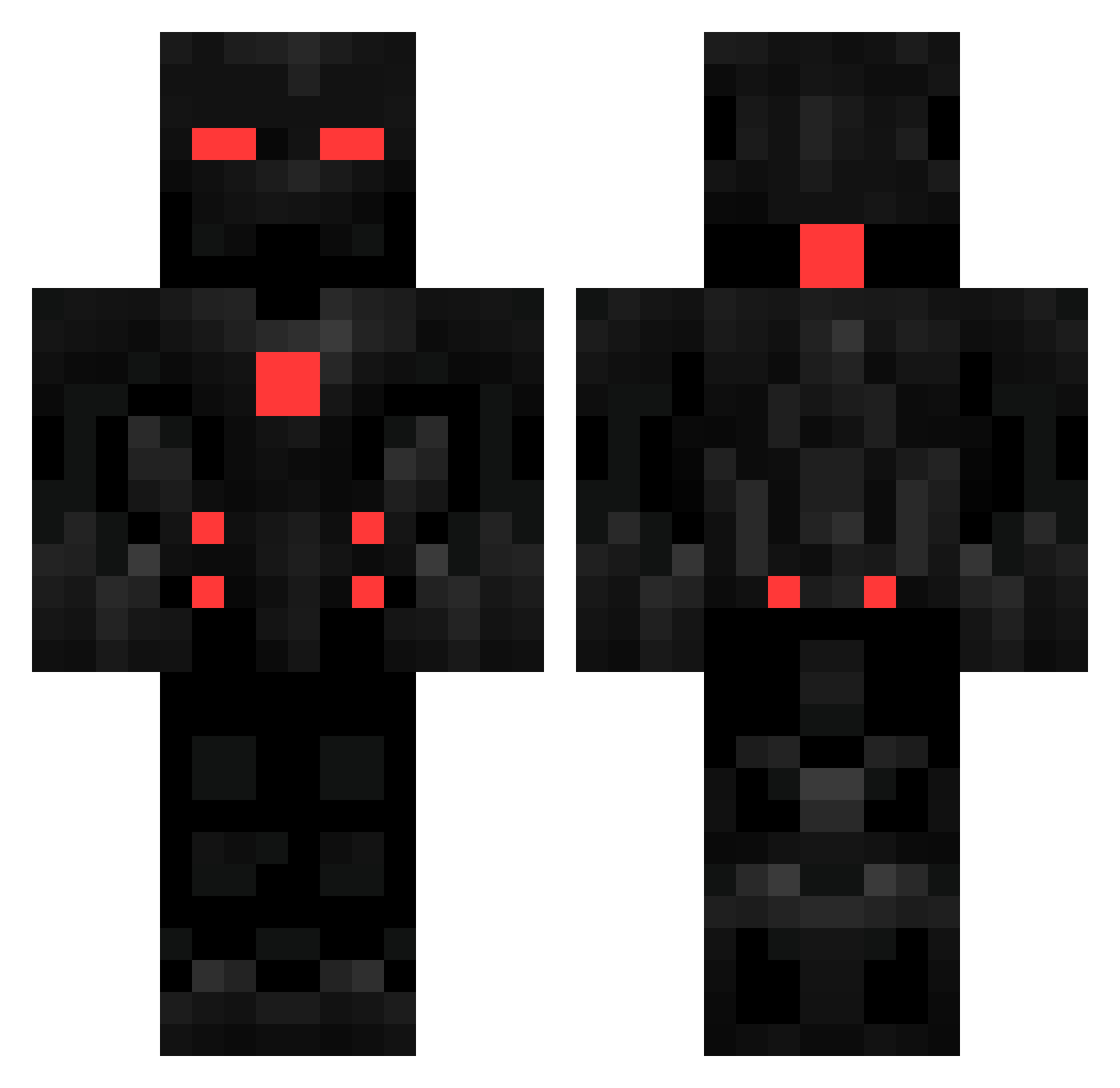 OrangeCouch Minecraft skin, front and back view