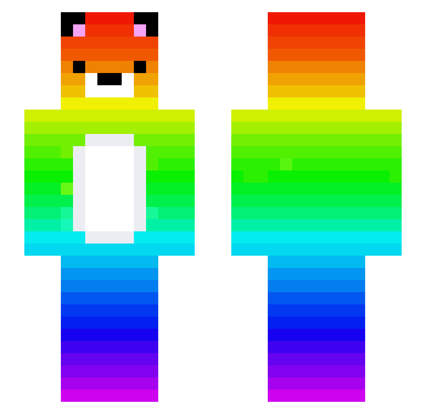 PPCL Minecraft skin, front and back view