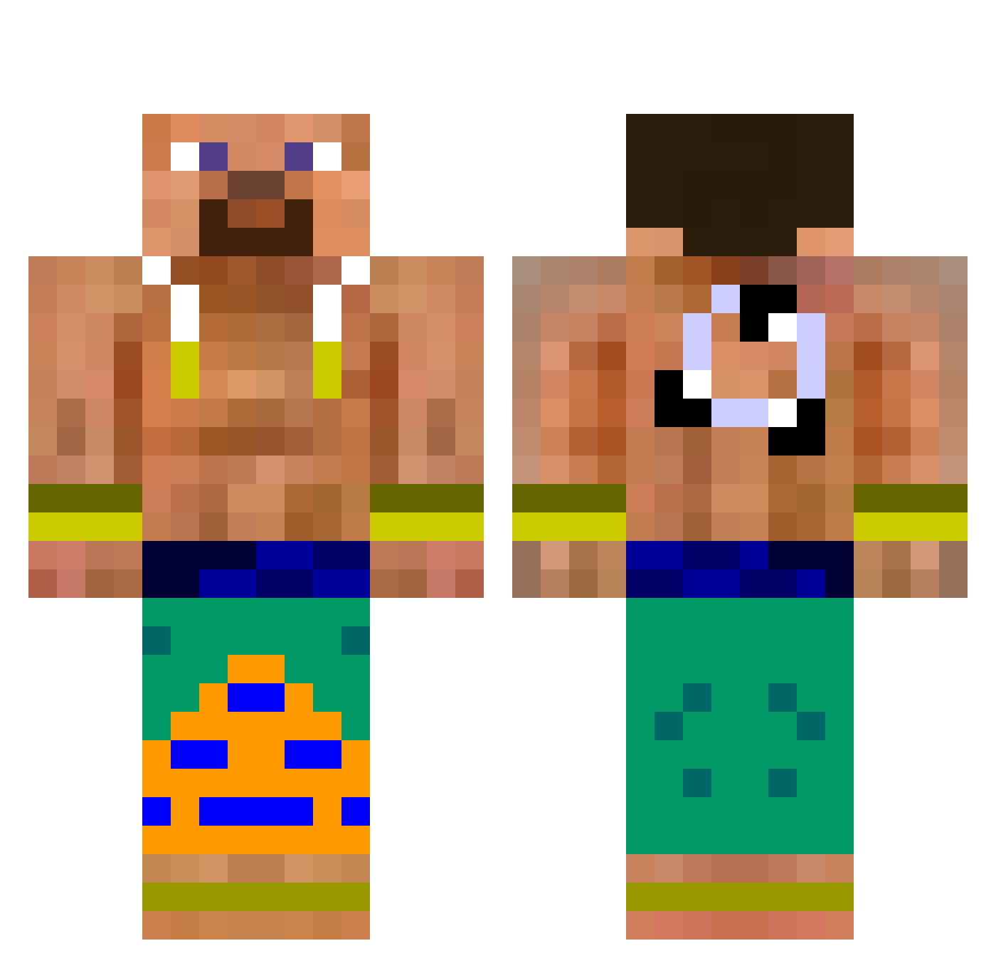 404wade Minecraft skin, front and back view