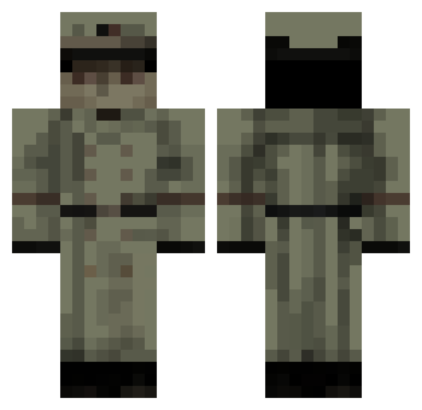 SANDORAmix Minecraft skin, front and back view