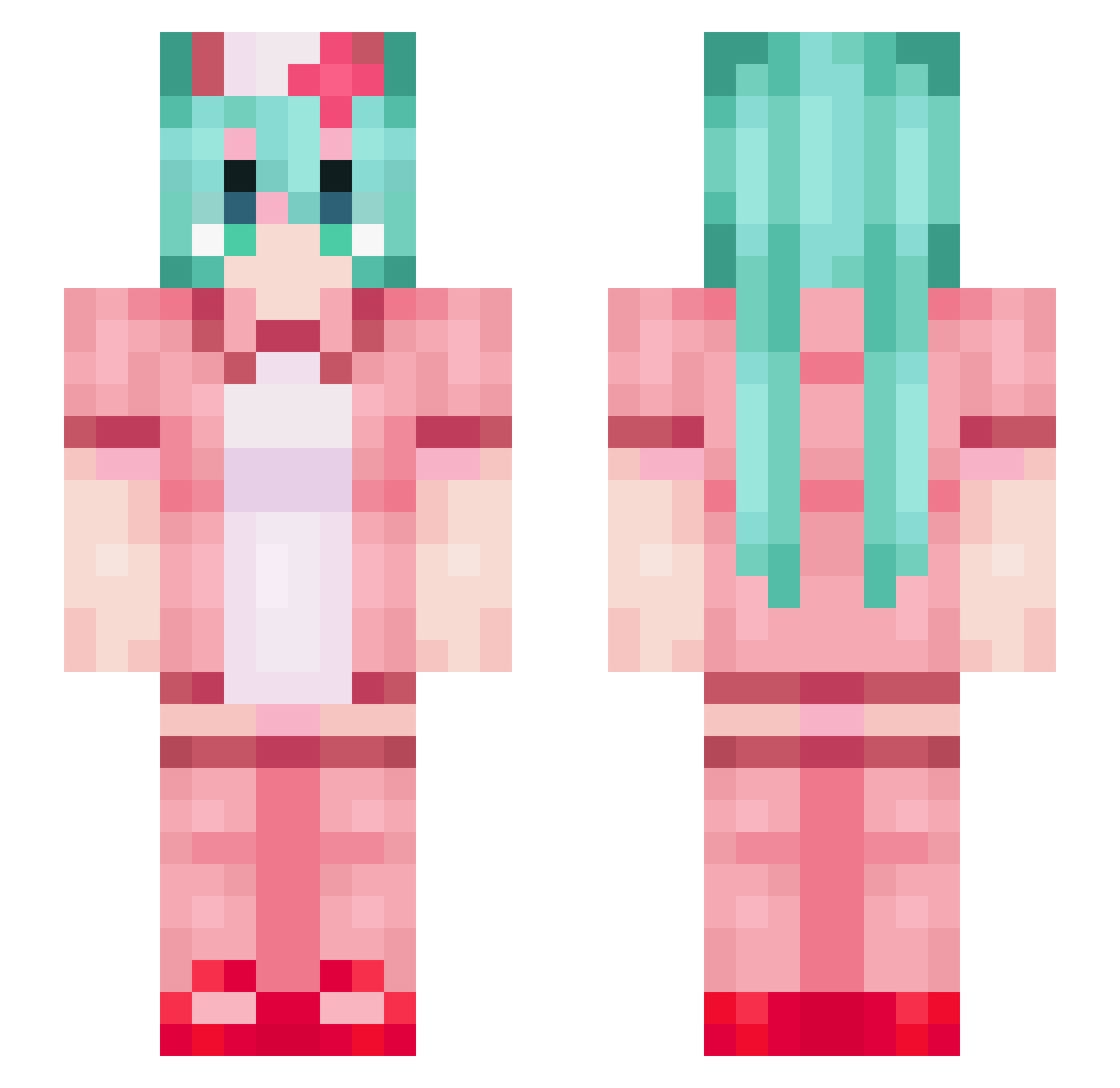 aweli Minecraft skin, front and back view