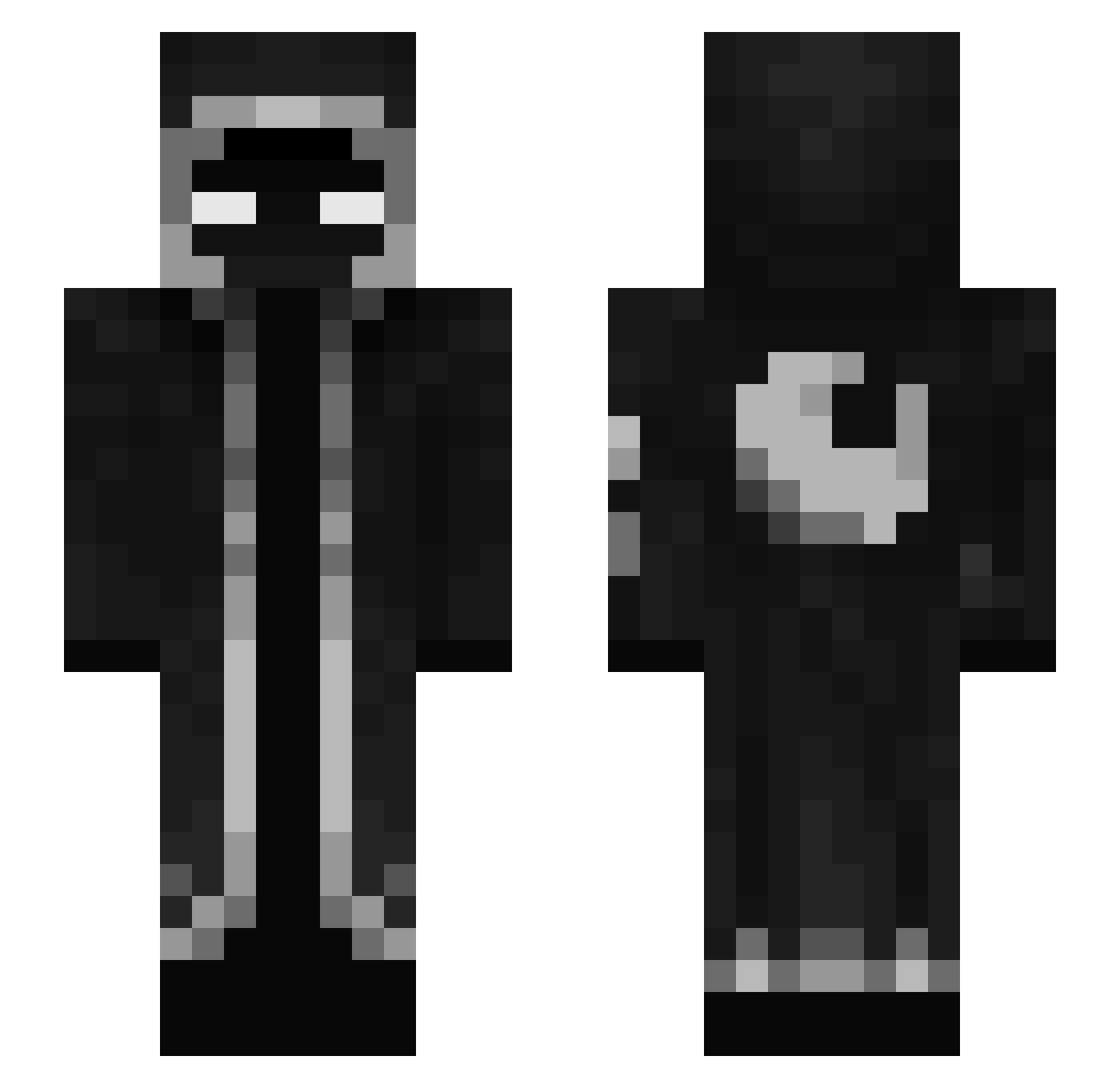 Thulog Minecraft skin, front and back view