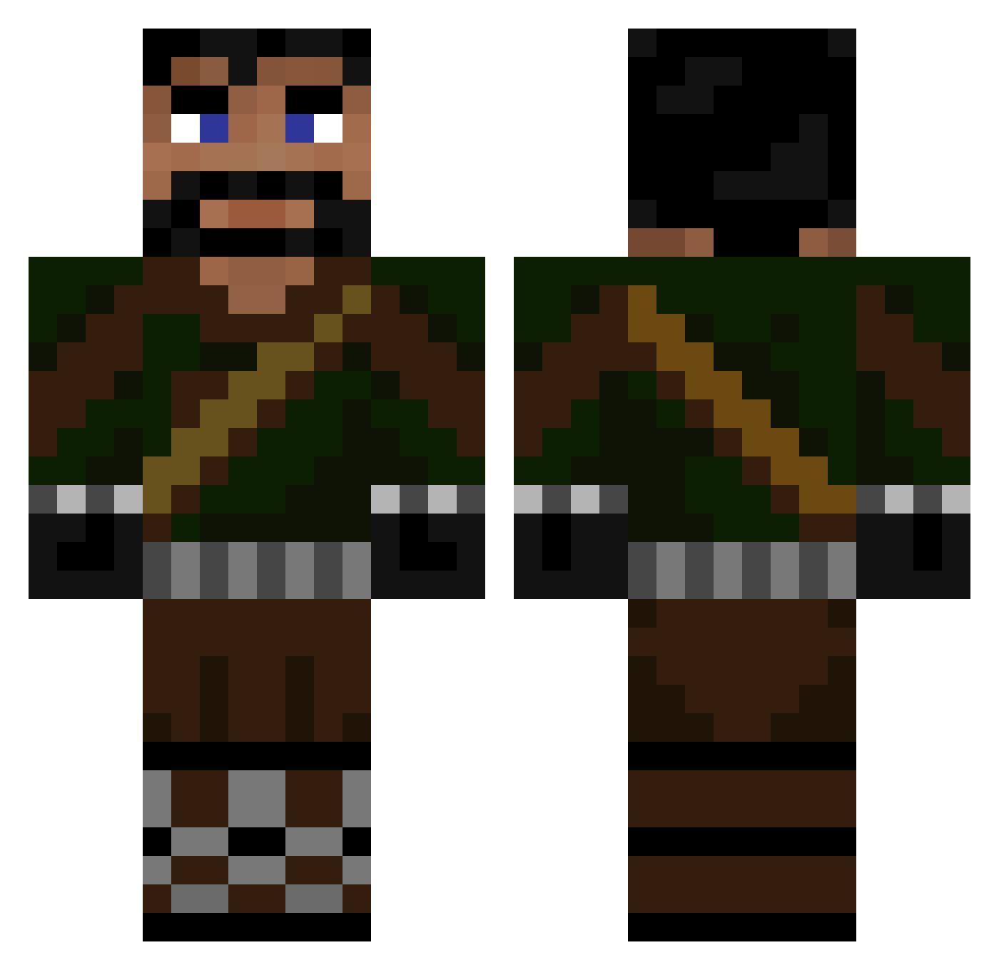 Unassumable Minecraft skin, front and back view