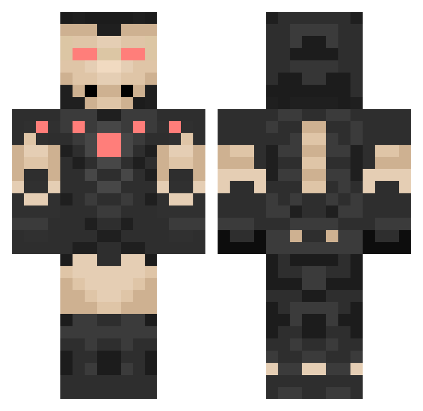 zNullVX Minecraft skin, front and back view