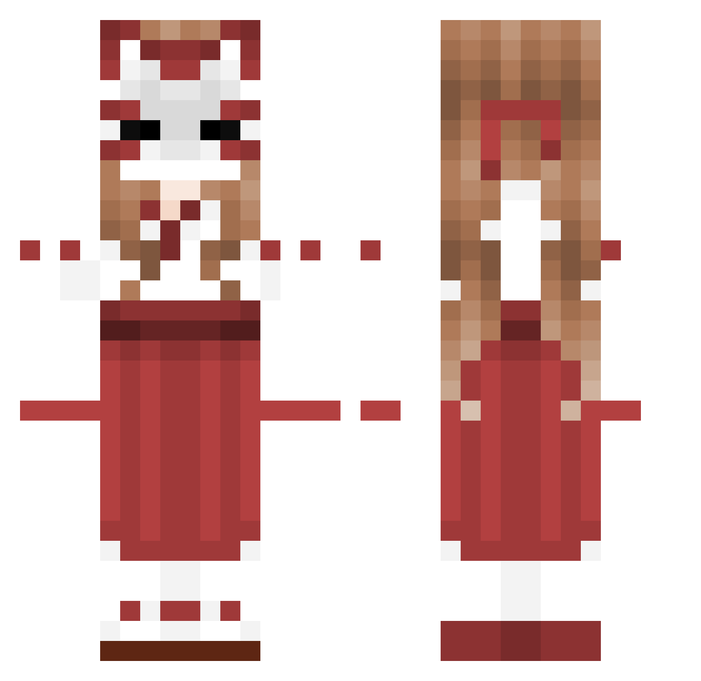 kushugaki Minecraft skin, front and back view