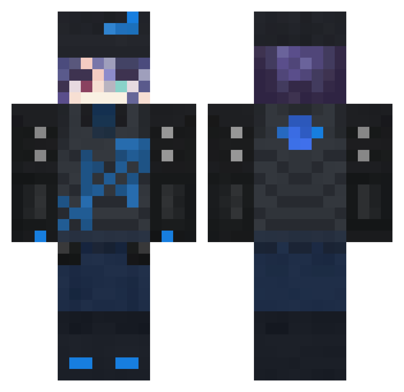 blueninja315 Minecraft skin, front and back view