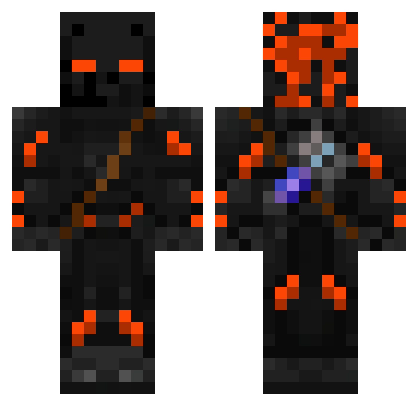 Skygge_Fighter Minecraft skin, front and back view