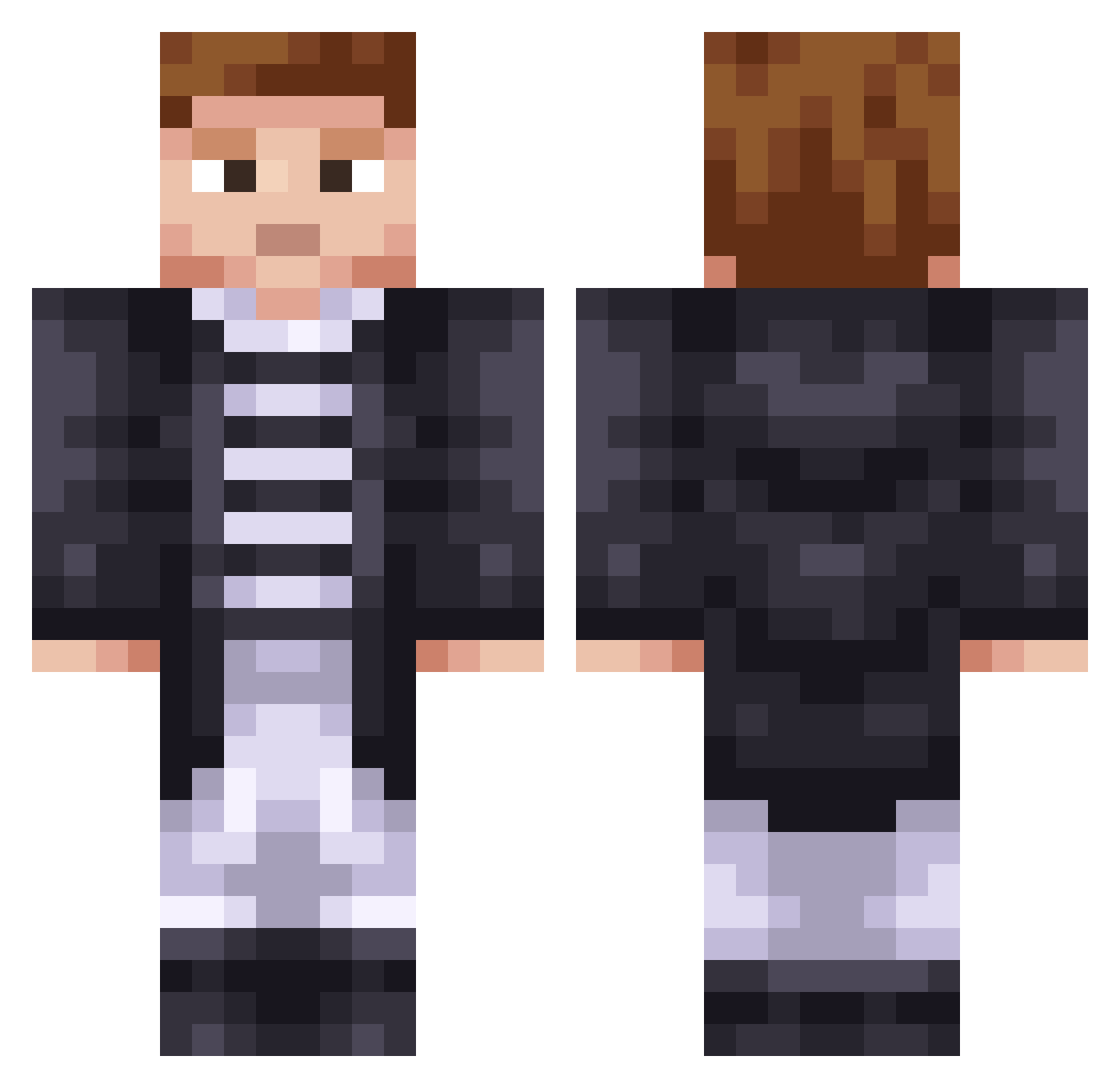 scruffybandit Minecraft skin, front and back view