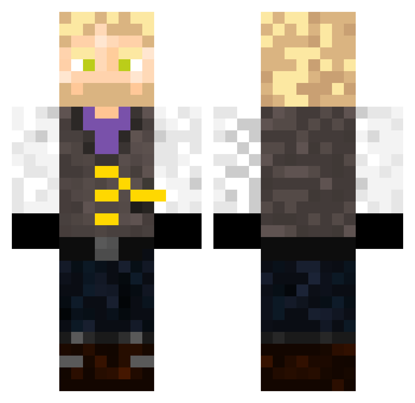 Zakimon951 Minecraft skin, front and back view