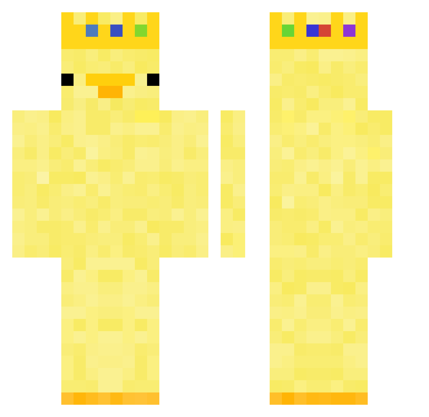 tomany_usernames Minecraft skin, front and back view