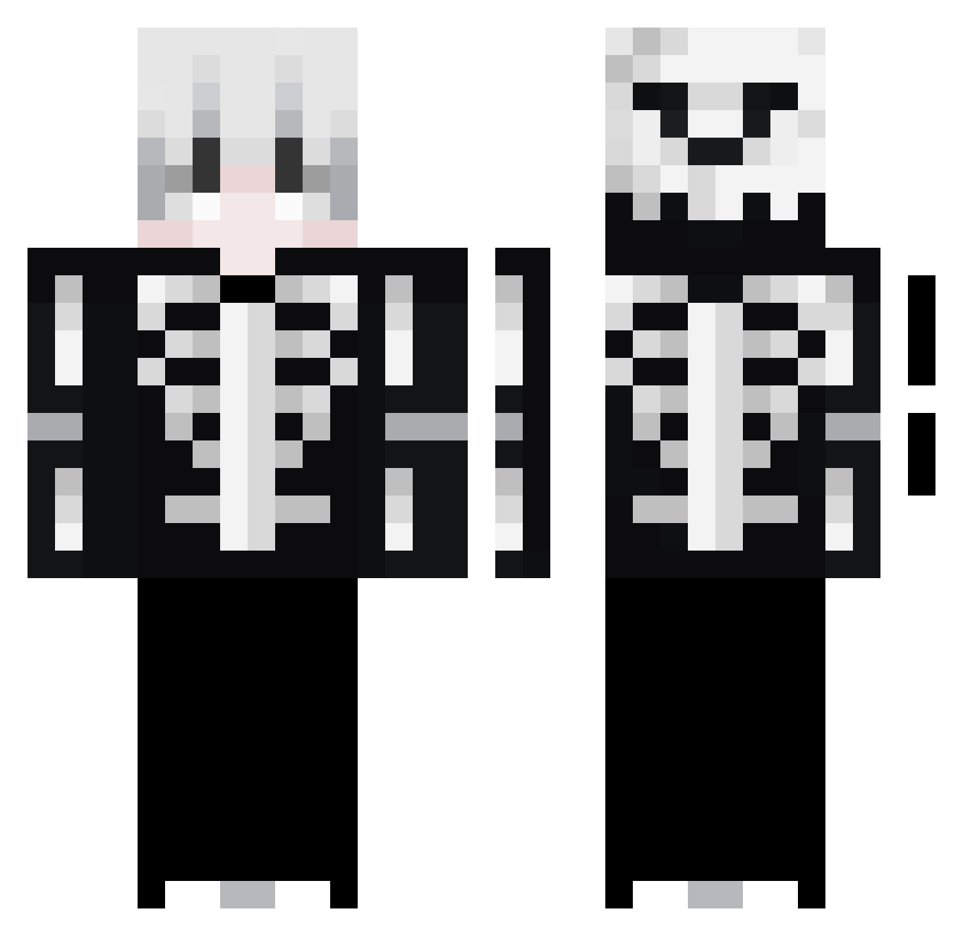 Alie Minecraft skin, front and back view