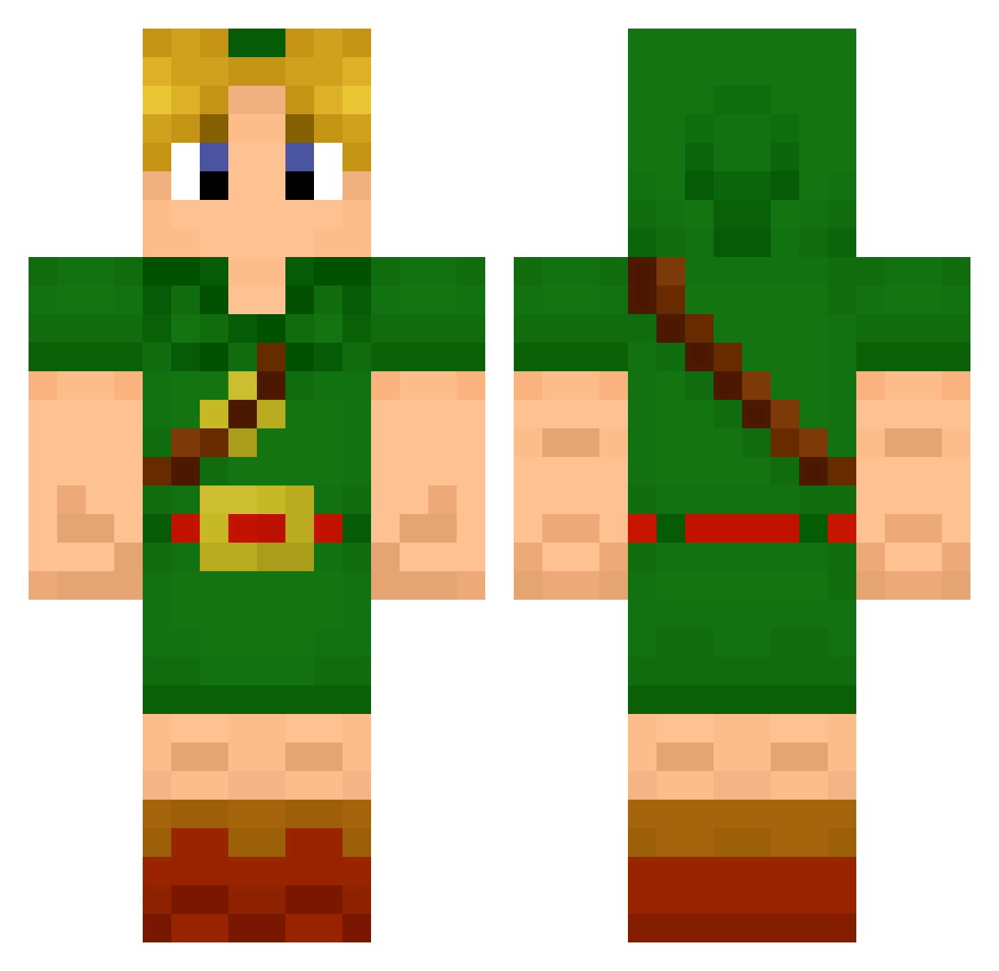Esther Minecraft skin, front and back view