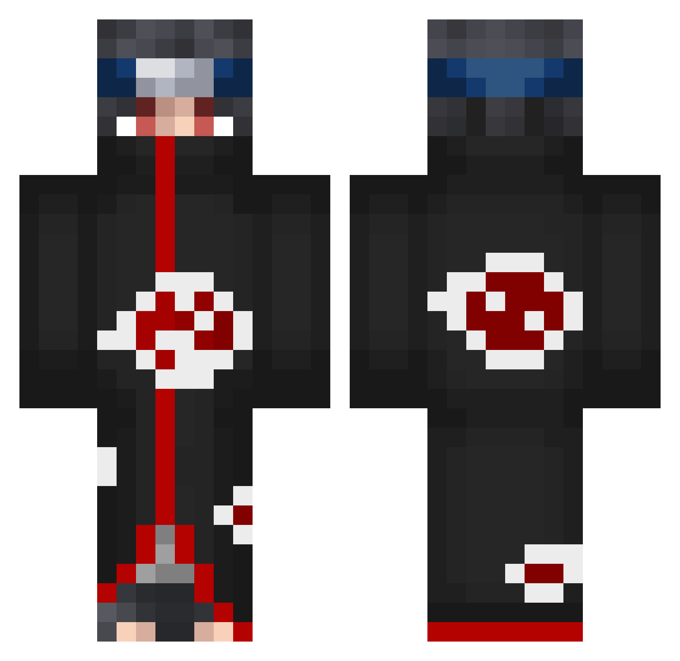 w0ow0p Minecraft skin, front and back view