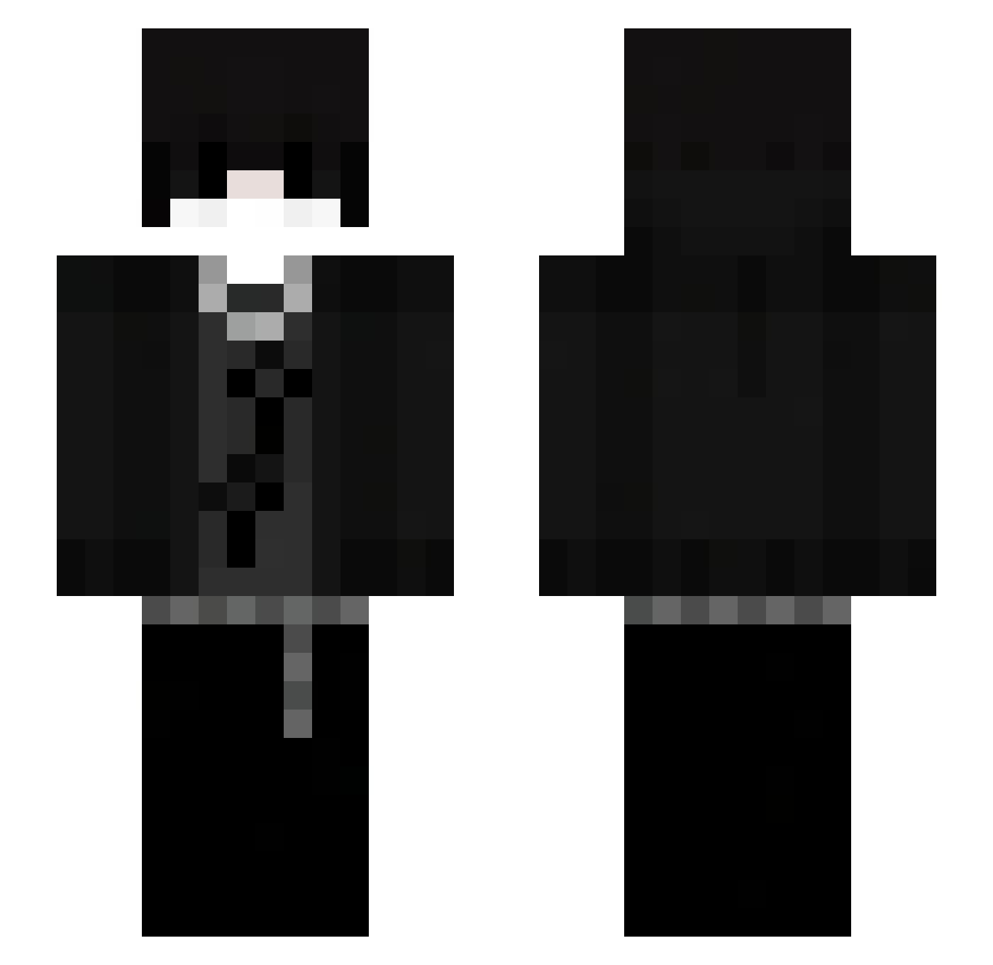 seablacksonic Minecraft skin, front and back view