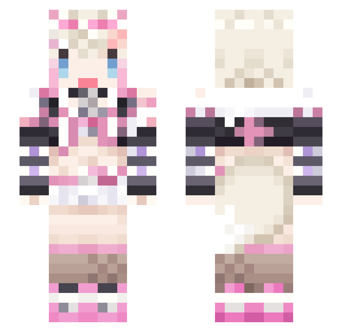 Smugging Minecraft skin, front and back view